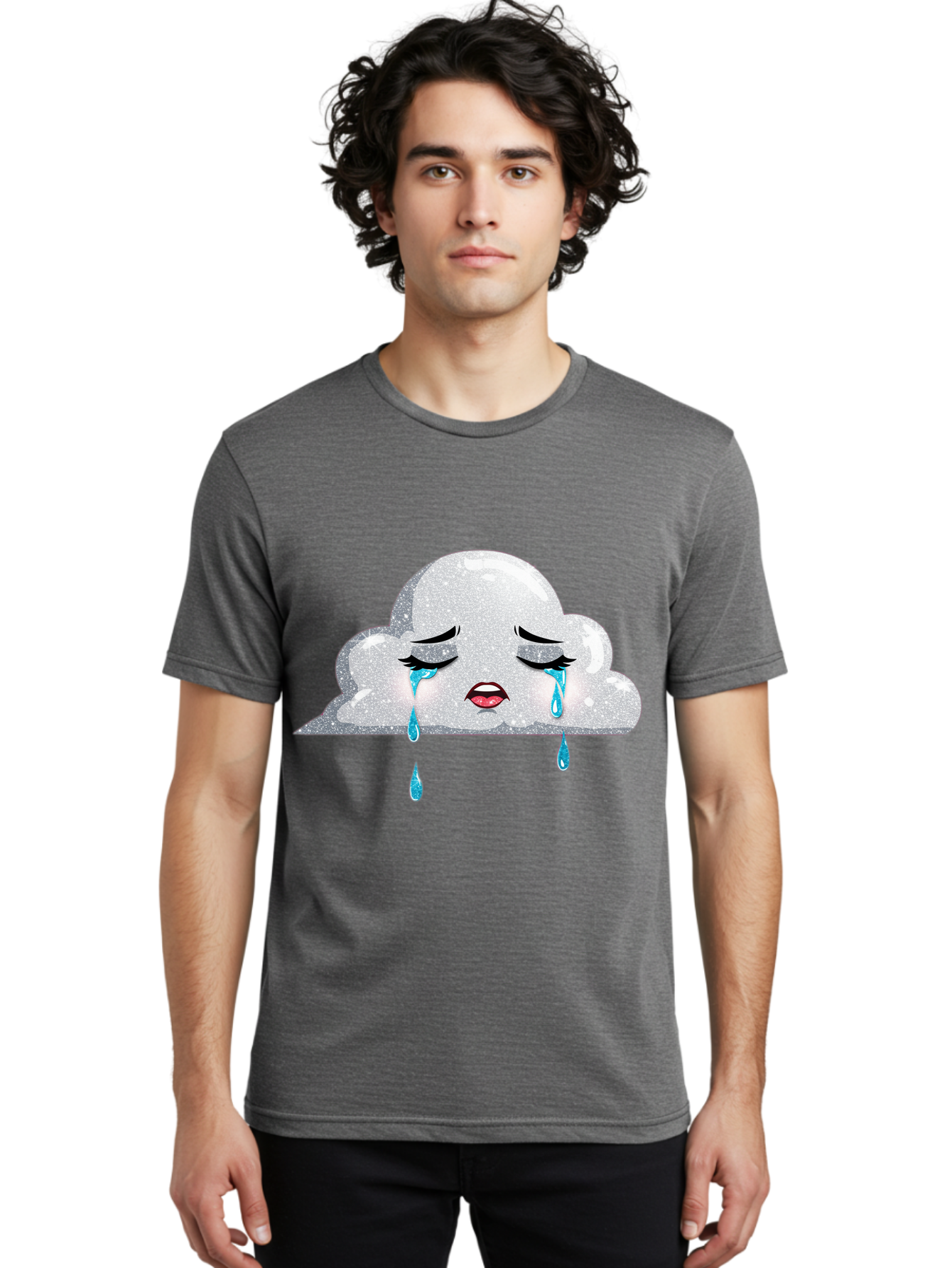 Crying-Cloud-3 Men'S Graphic Tee, 100% Cotton, Comfortable Casual Summer Wear, Machine Washable, Vintage Camera, Old Camera, Antique Camera, Black Camera, Classic Photography, Photography Equipment, Nostalgic Device, Film Camera, Camera Art Bak350