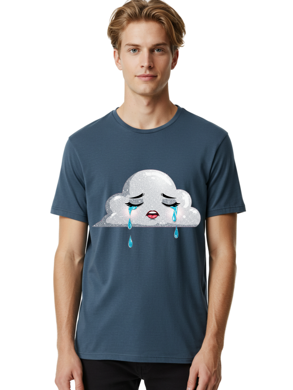 Crying-Cloud-3 Men'S Graphic Tee, 100% Cotton, Comfortable Casual Summer Wear, Machine Washable, Vintage Camera, Old Camera, Antique Camera, Black Camera, Classic Photography, Photography Equipment, Nostalgic Device, Film Camera, Camera Art Bak350