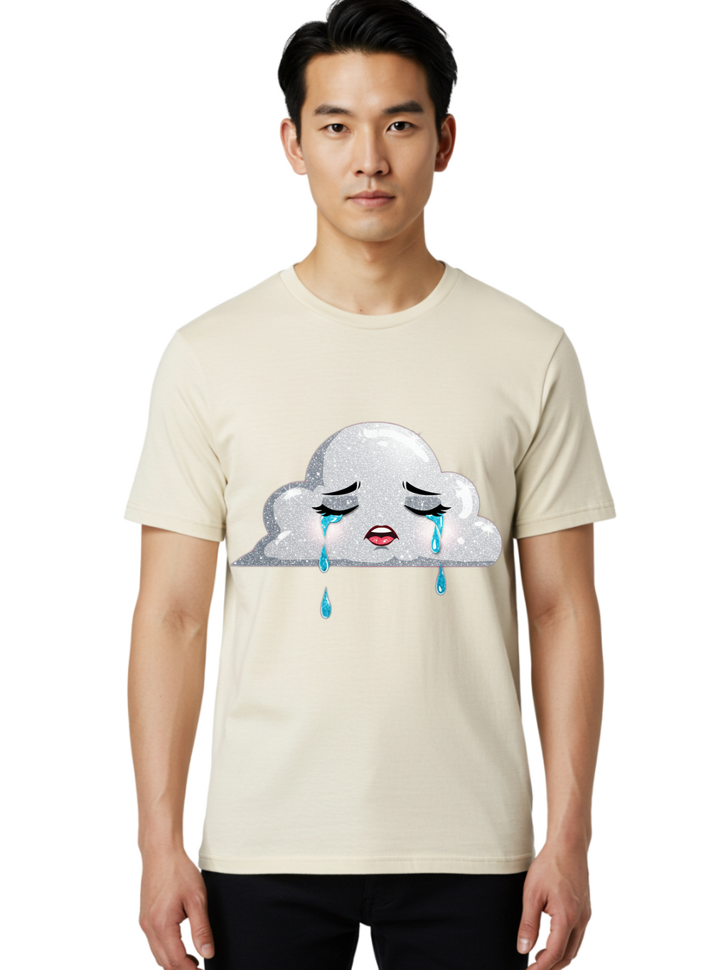 Crying-Cloud-3 Men'S Graphic Tee, 100% Cotton, Comfortable Casual Summer Wear, Machine Washable, Vintage Camera, Old Camera, Antique Camera, Black Camera, Classic Photography, Photography Equipment, Nostalgic Device, Film Camera, Camera Art Bak350