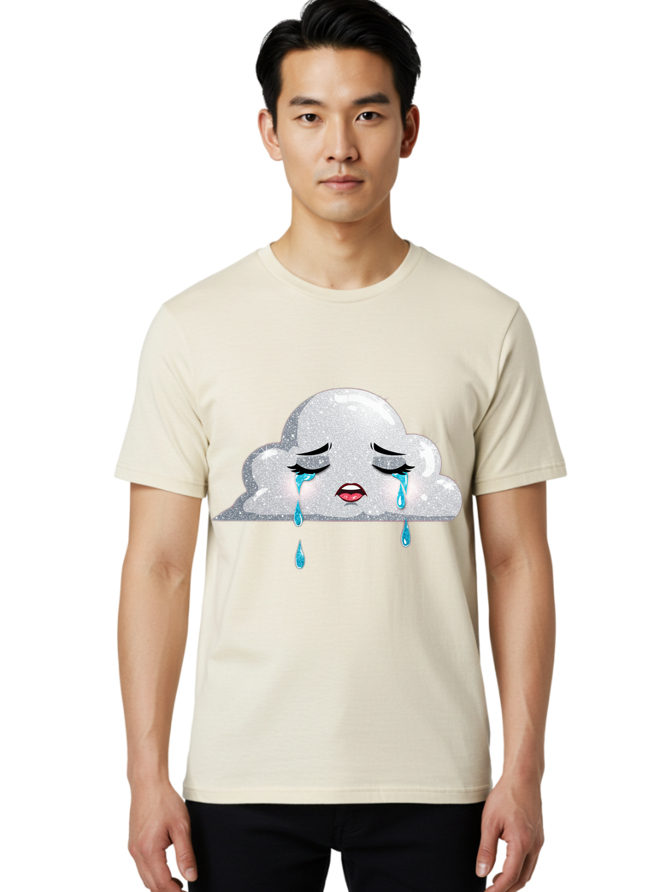 Crying-Cloud-3 Men'S Graphic Tee, 100% Cotton, Comfortable Casual Summer Wear, Machine Washable, Vintage Camera, Old Camera, Antique Camera, Black Camera, Classic Photography, Photography Equipment, Nostalgic Device, Film Camera, Camera Art Bak350
