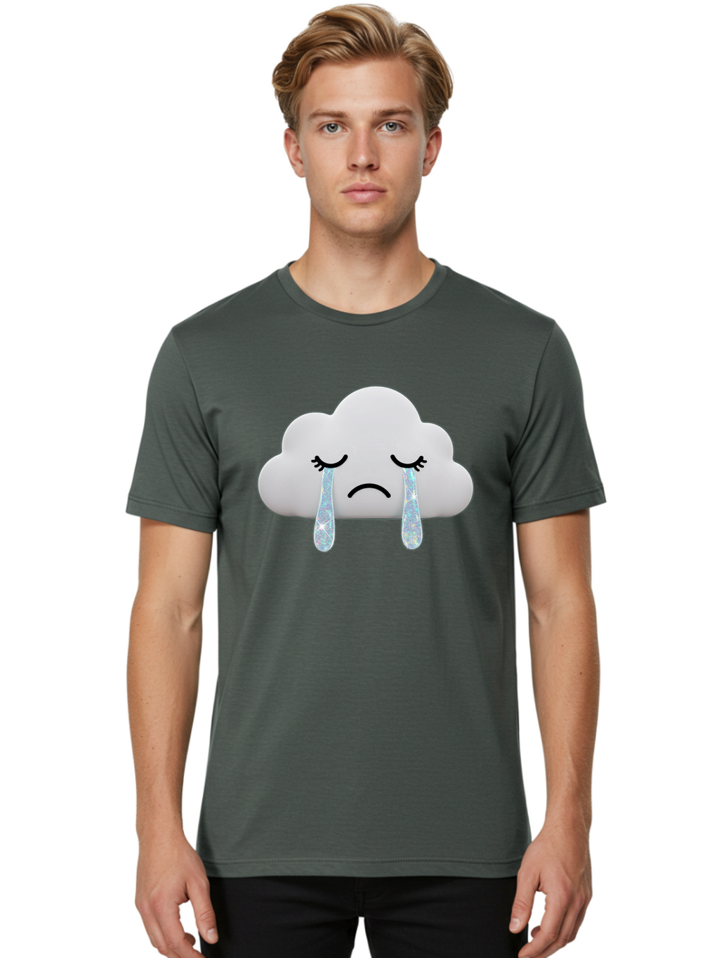 Crying-Cloud-4 Men'S Graphic Tee, 100% Cotton, Comfortable Casual Summer Wear, Machine Washable, Vintage Camera, Old Camera, Antique Camera, Black Camera, Classic Photography, Photography Equipment, Nostalgic Device, Film Camera, Camera Art Bak351