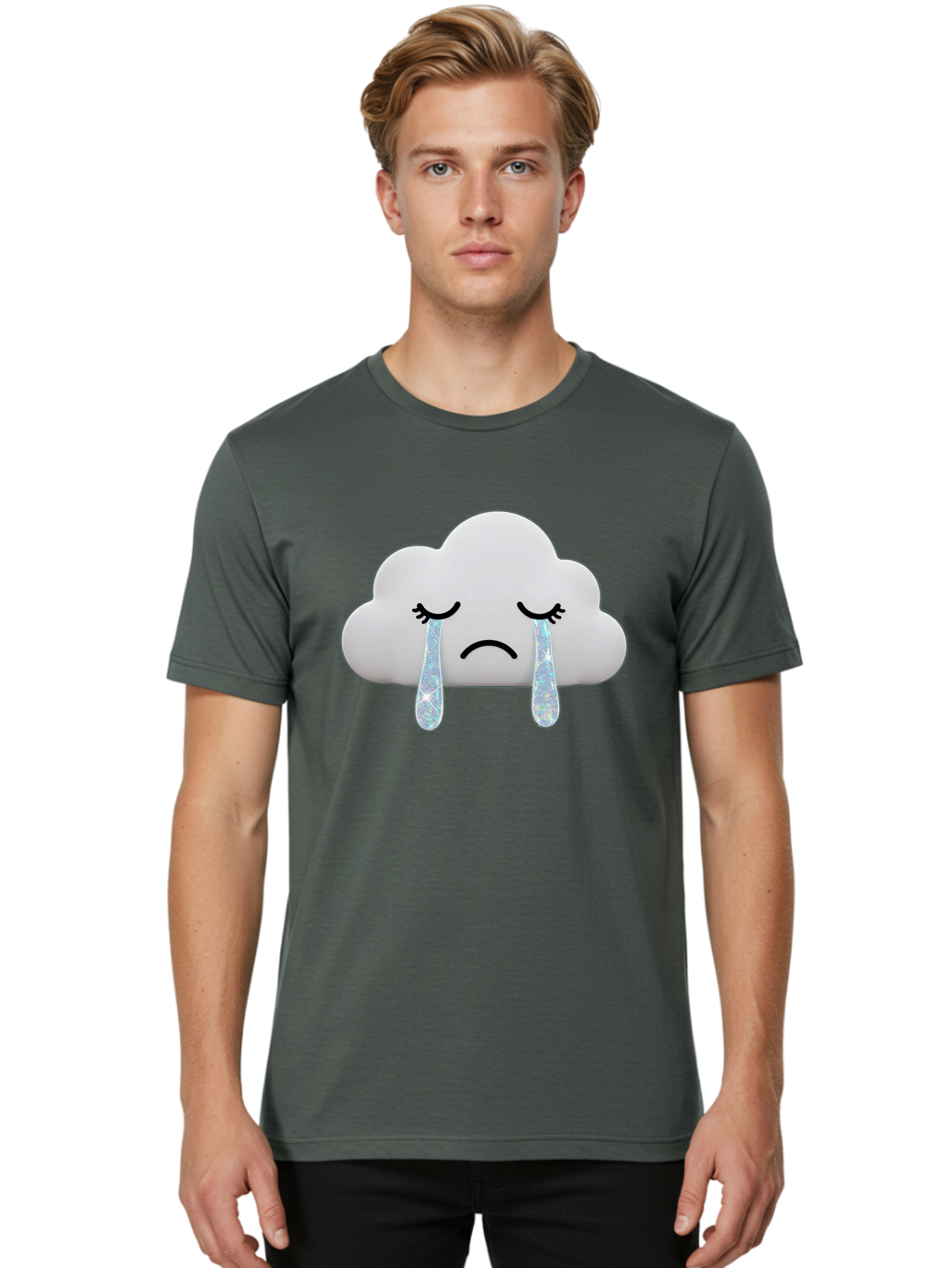 Crying-Cloud-4 Men'S Graphic Tee, 100% Cotton, Comfortable Casual Summer Wear, Machine Washable, Vintage Camera, Old Camera, Antique Camera, Black Camera, Classic Photography, Photography Equipment, Nostalgic Device, Film Camera, Camera Art Bak351