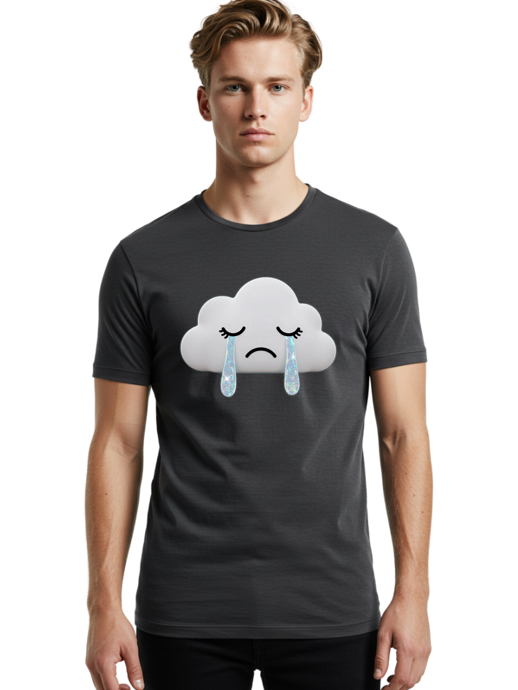 Crying-Cloud-4 Men'S Graphic Tee, 100% Cotton, Comfortable Casual Summer Wear, Machine Washable, Vintage Camera, Old Camera, Antique Camera, Black Camera, Classic Photography, Photography Equipment, Nostalgic Device, Film Camera, Camera Art Bak351