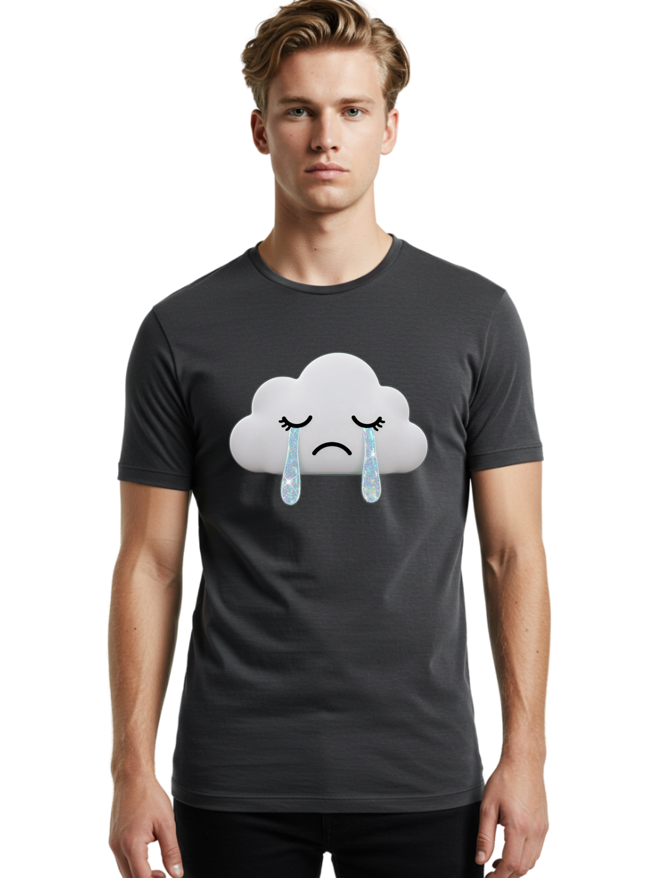 Crying-Cloud-4 Men'S Graphic Tee, 100% Cotton, Comfortable Casual Summer Wear, Machine Washable, Vintage Camera, Old Camera, Antique Camera, Black Camera, Classic Photography, Photography Equipment, Nostalgic Device, Film Camera, Camera Art Bak351