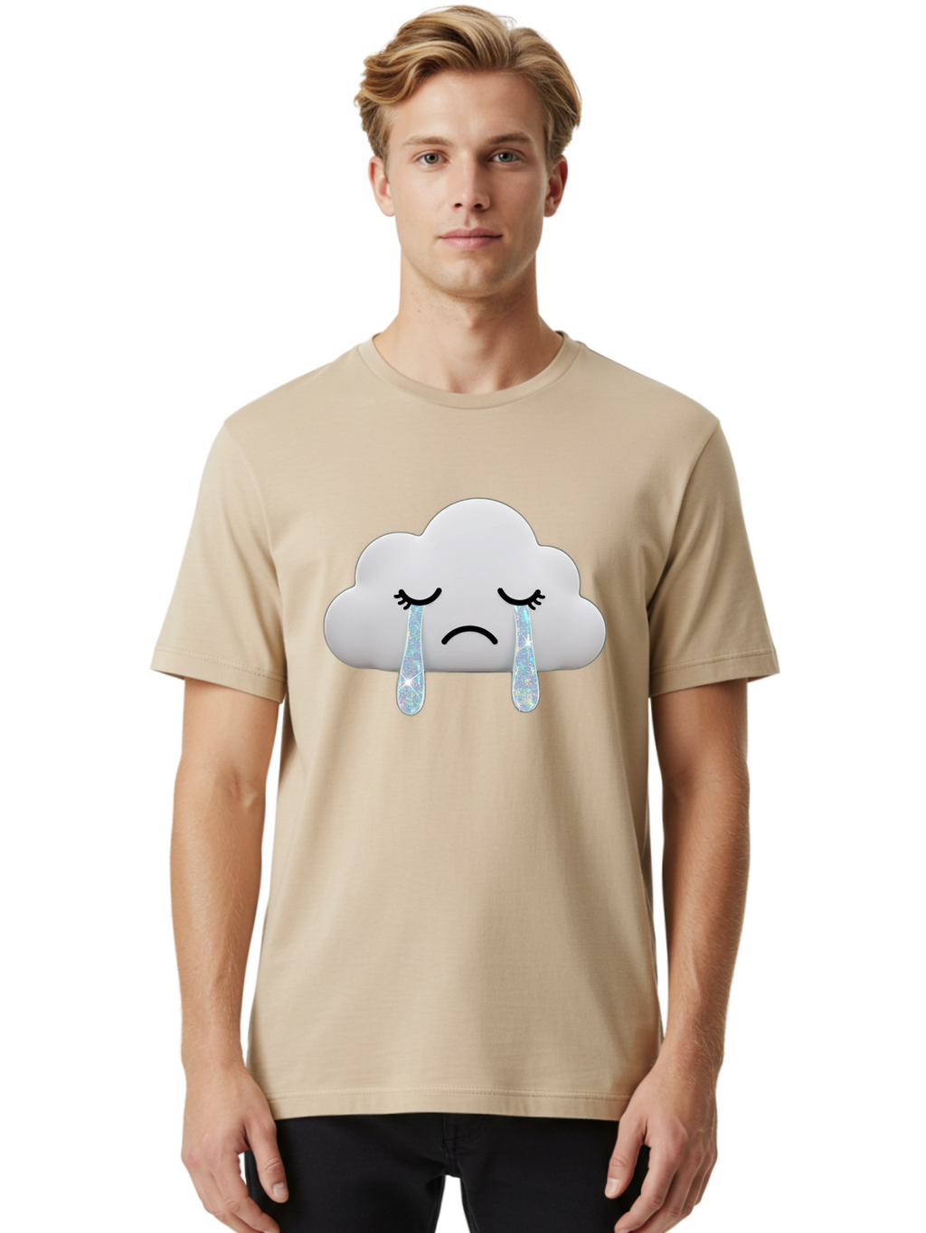 Crying-Cloud-4 Men'S Graphic Tee, 100% Cotton, Comfortable Casual Summer Wear, Machine Washable, Vintage Camera, Old Camera, Antique Camera, Black Camera, Classic Photography, Photography Equipment, Nostalgic Device, Film Camera, Camera Art Bak351
