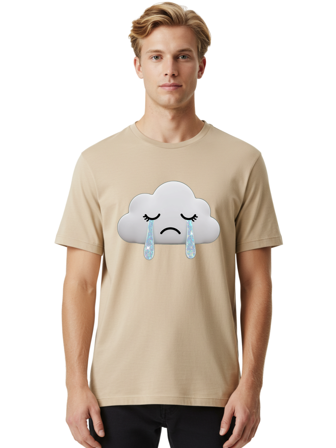 Crying-Cloud-4 Men'S Graphic Tee, 100% Cotton, Comfortable Casual Summer Wear, Machine Washable, Vintage Camera, Old Camera, Antique Camera, Black Camera, Classic Photography, Photography Equipment, Nostalgic Device, Film Camera, Camera Art Bak351