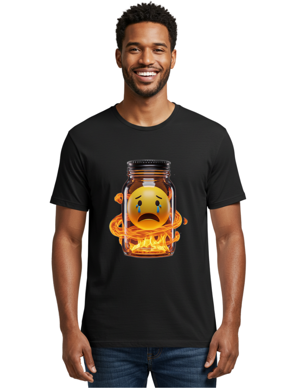 Crying-Emoji-Jar Men'S Graphic Tee, 100% Cotton, Comfortable Casual Summer Wear, Machine Washable, Vintage Camera, Old Camera, Antique Camera, Black Camera, Classic Photography, Photography Equipment, Nostalgic Device, Film Camera, Camera Art Bak355