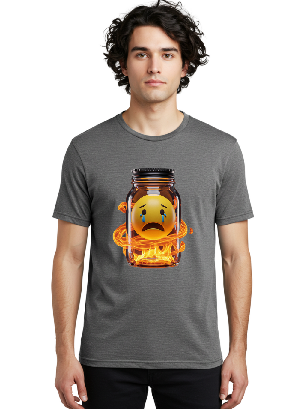 Crying-Emoji-Jar Men'S Graphic Tee, 100% Cotton, Comfortable Casual Summer Wear, Machine Washable, Vintage Camera, Old Camera, Antique Camera, Black Camera, Classic Photography, Photography Equipment, Nostalgic Device, Film Camera, Camera Art Bak355