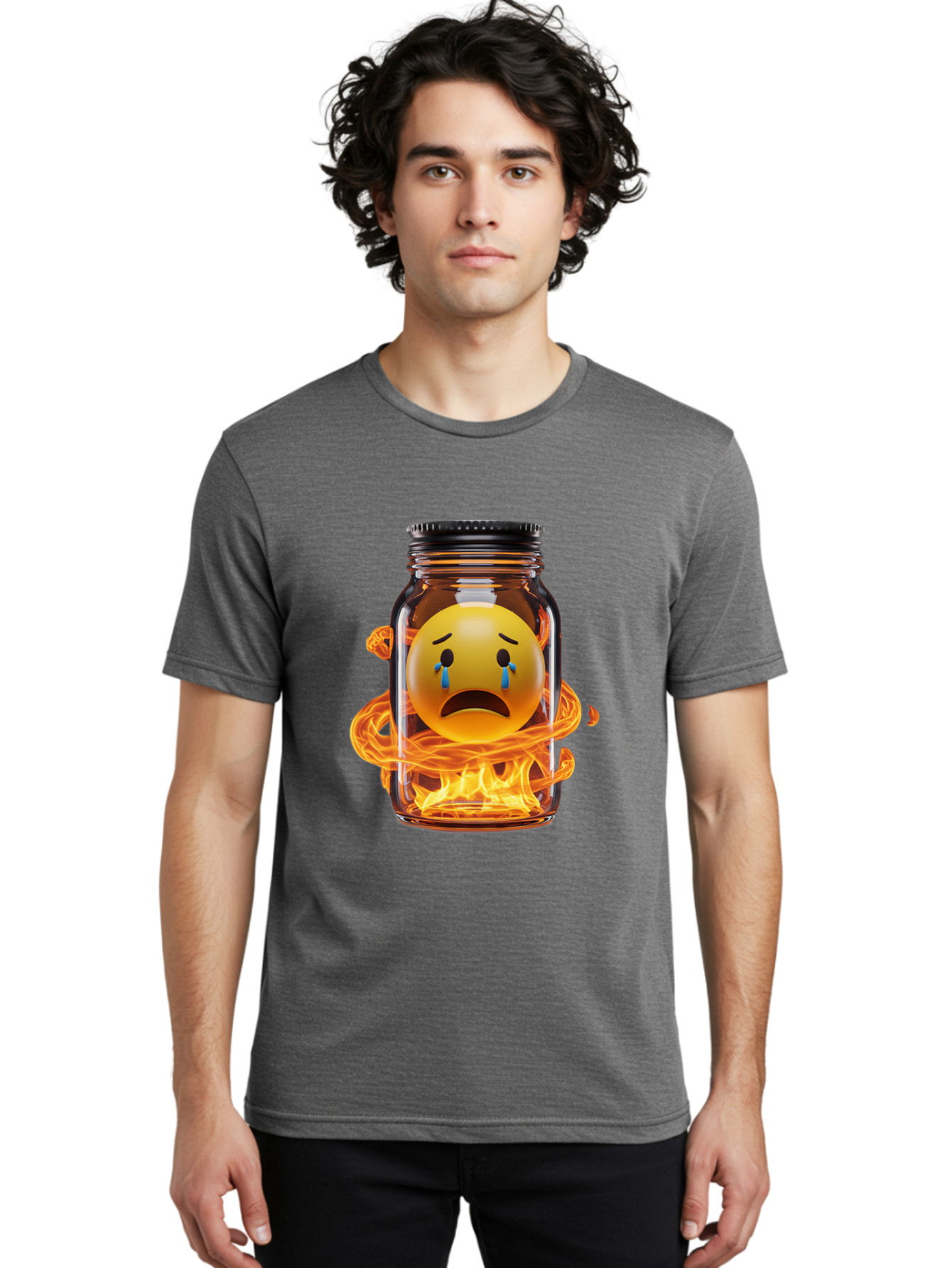 Crying-Emoji-Jar Men'S Graphic Tee, 100% Cotton, Comfortable Casual Summer Wear, Machine Washable, Vintage Camera, Old Camera, Antique Camera, Black Camera, Classic Photography, Photography Equipment, Nostalgic Device, Film Camera, Camera Art Bak355