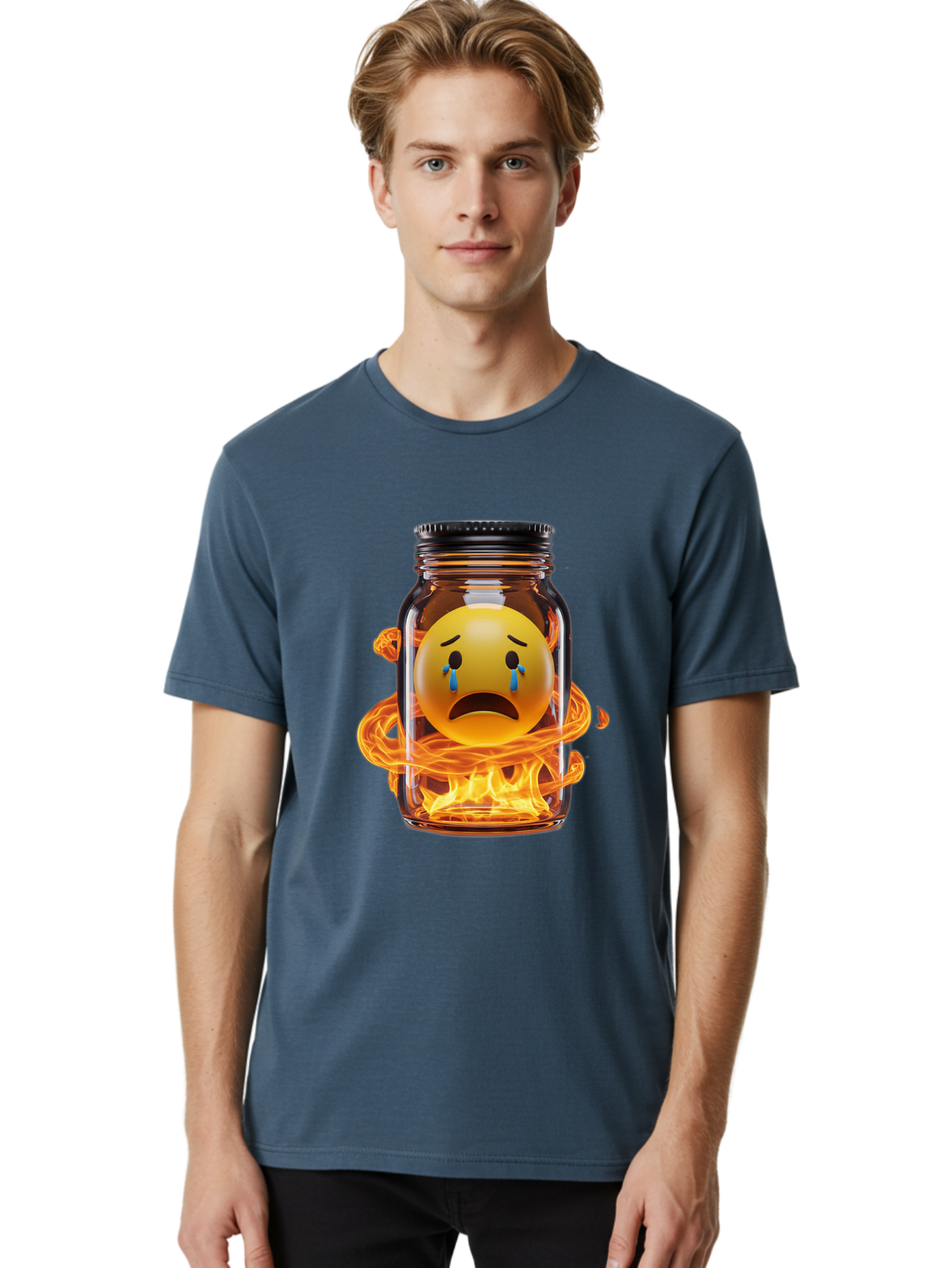 Crying-Emoji-Jar Men'S Graphic Tee, 100% Cotton, Comfortable Casual Summer Wear, Machine Washable, Vintage Camera, Old Camera, Antique Camera, Black Camera, Classic Photography, Photography Equipment, Nostalgic Device, Film Camera, Camera Art Bak355