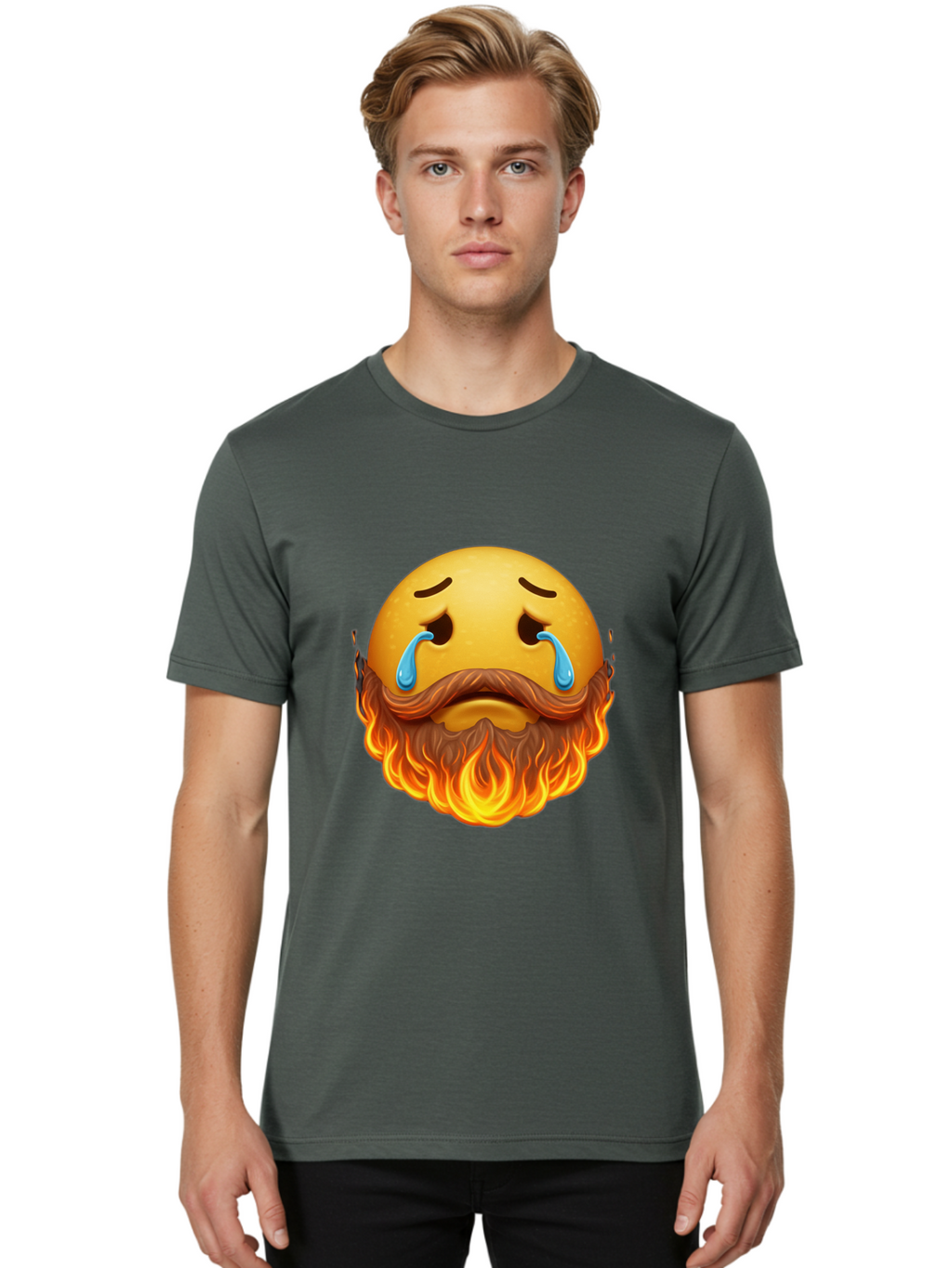 Crying-Fire-Emoji Men'S Graphic Tee, 100% Cotton, Comfortable Casual Summer Wear, Machine Washable, Vintage Camera, Old Camera, Antique Camera, Black Camera, Classic Photography, Photography Equipment, Nostalgic Device, Film Camera, Camera Art Bak358