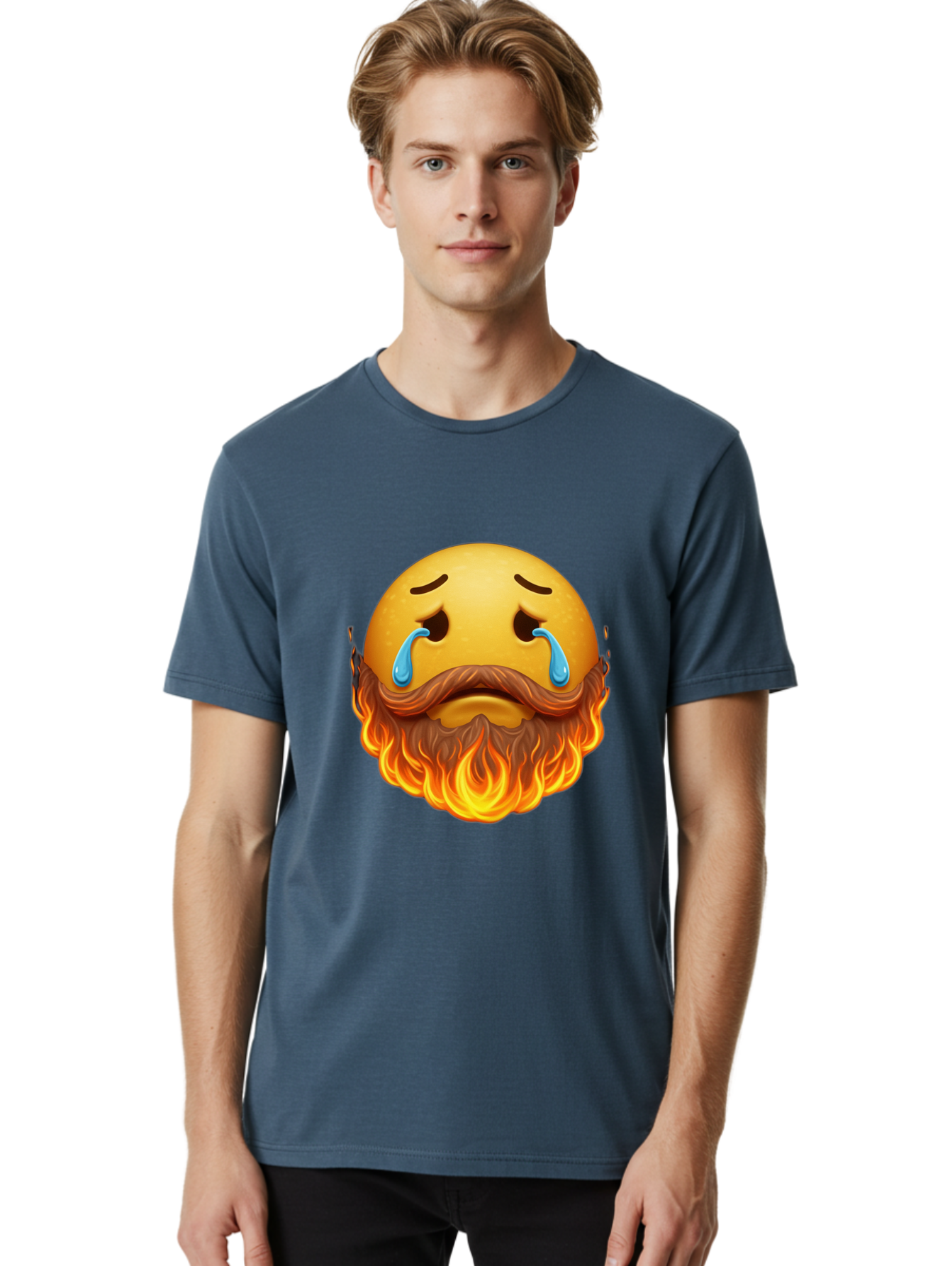Crying-Fire-Emoji Men'S Graphic Tee, 100% Cotton, Comfortable Casual Summer Wear, Machine Washable, Vintage Camera, Old Camera, Antique Camera, Black Camera, Classic Photography, Photography Equipment, Nostalgic Device, Film Camera, Camera Art Bak358