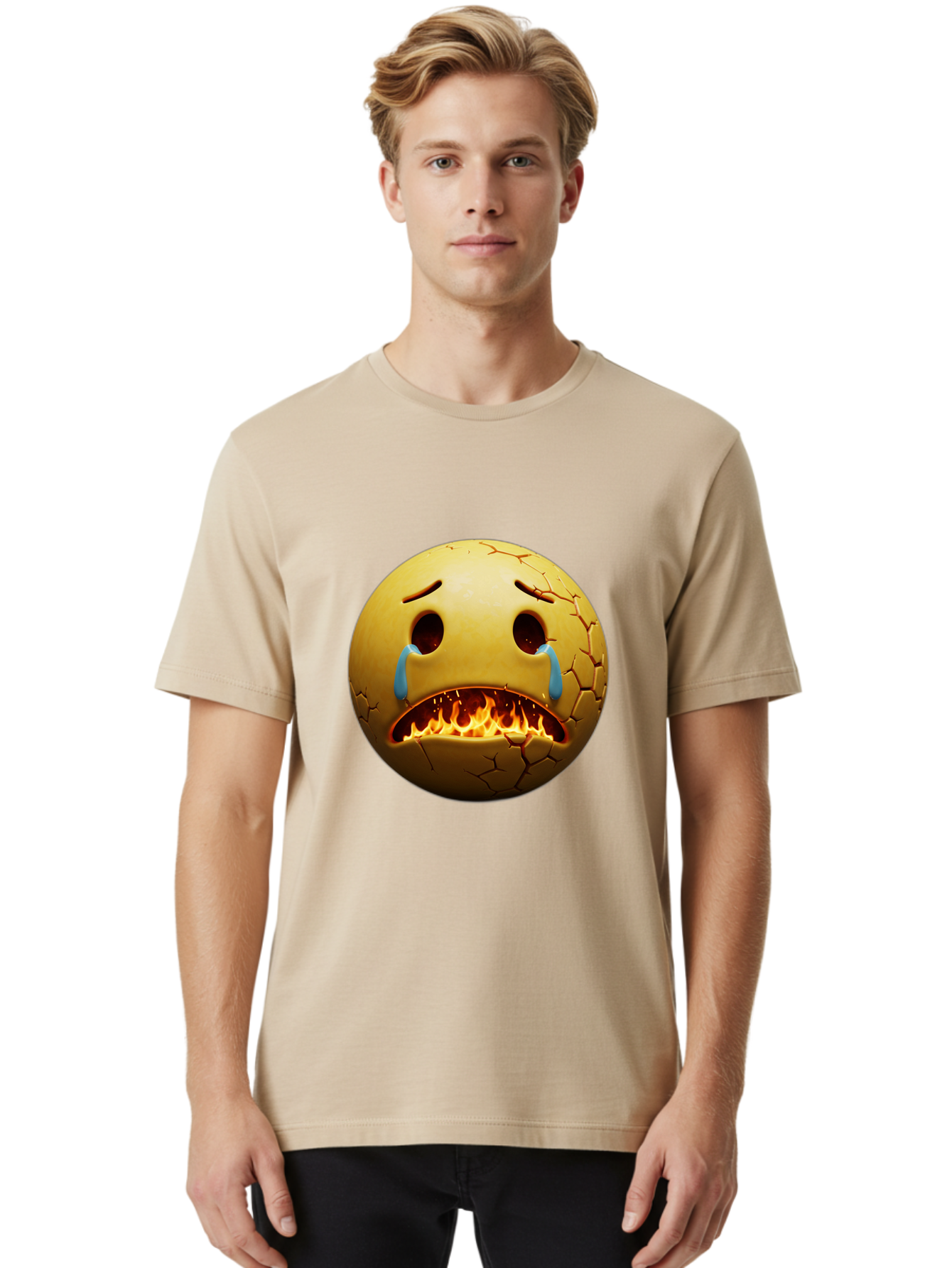 Crying-Flaming-Emoji Men'S Graphic Tee, 100% Cotton, Comfortable Casual Summer Wear, Machine Washable, Vintage Camera, Old Camera, Antique Camera, Black Camera, Classic Photography, Photography Equipment, Nostalgic Device, Film Camera, Bak359