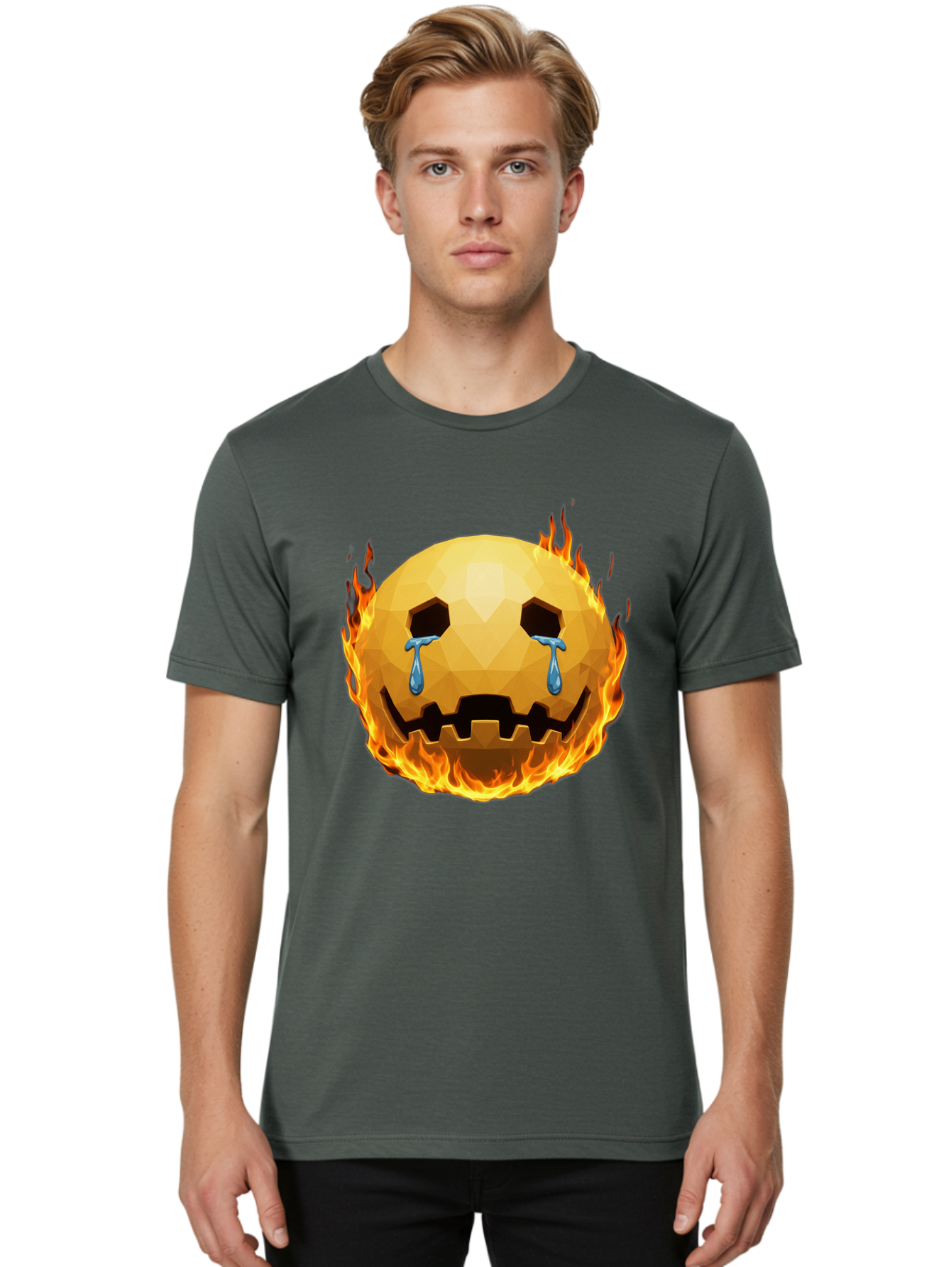 Crying-Flaming-Face Men'S Graphic Tee, 100% Cotton, Comfortable Casual Summer Wear, Machine Washable, Vintage Camera, Old Camera, Antique Camera, Black Camera, Classic Photography, Photography Equipment, Nostalgic Device, Film Camera, Bak360