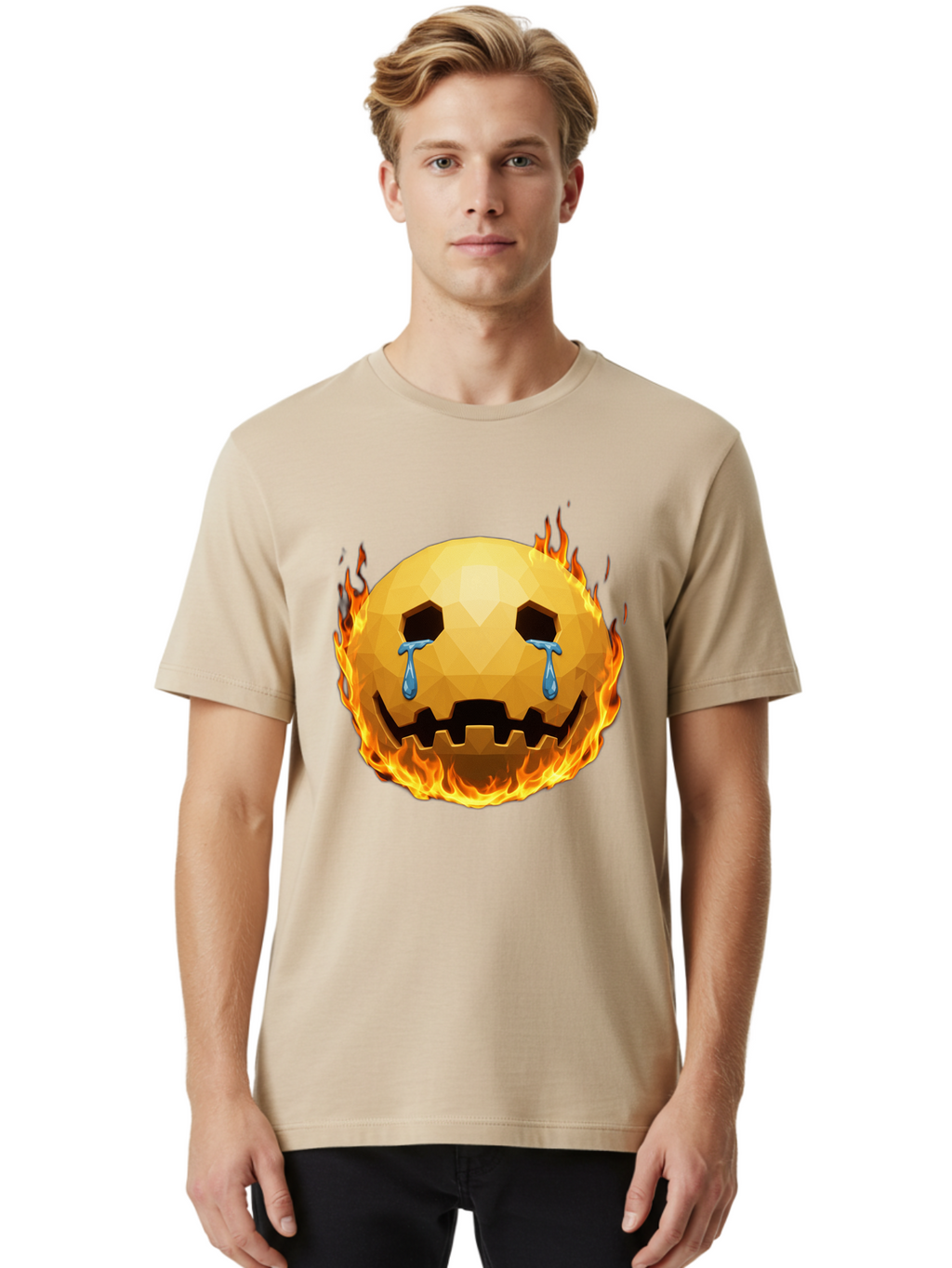 Crying-Flaming-Face Men'S Graphic Tee, 100% Cotton, Comfortable Casual Summer Wear, Machine Washable, Vintage Camera, Old Camera, Antique Camera, Black Camera, Classic Photography, Photography Equipment, Nostalgic Device, Film Camera, Bak360