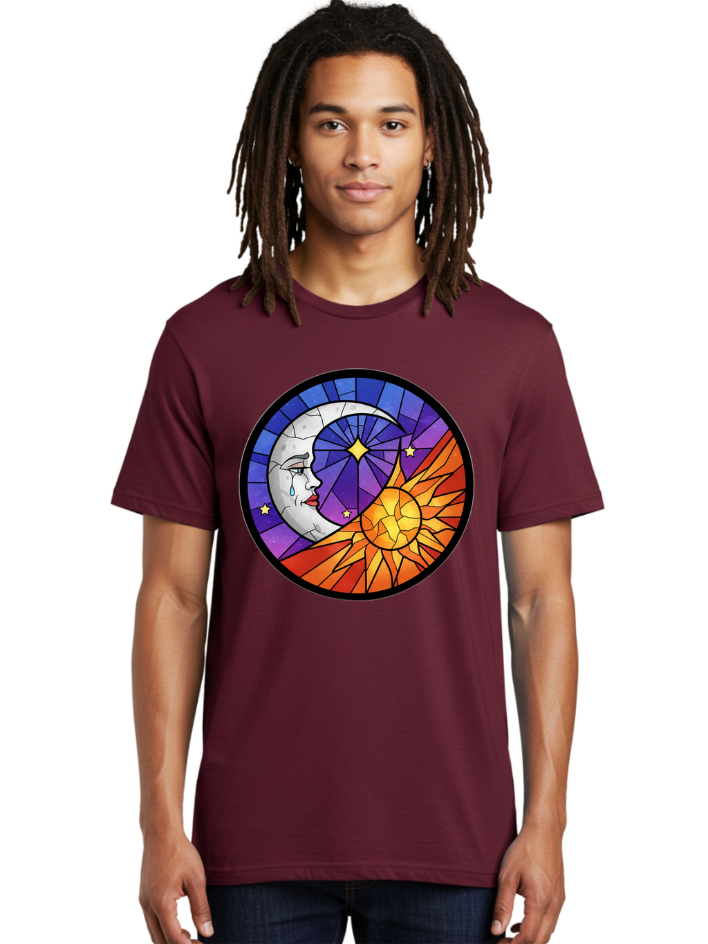 Crying-Moon-Stained-Glass Men'S Graphic Tee, 100% Cotton, Comfortable Casual Summer Wear, Machine Washable, Vintage Camera, Old Camera, Antique Camera, Black Camera, Classic Photography, Photography Equipment, Nostalgic Device, Film Camera, Bak361
