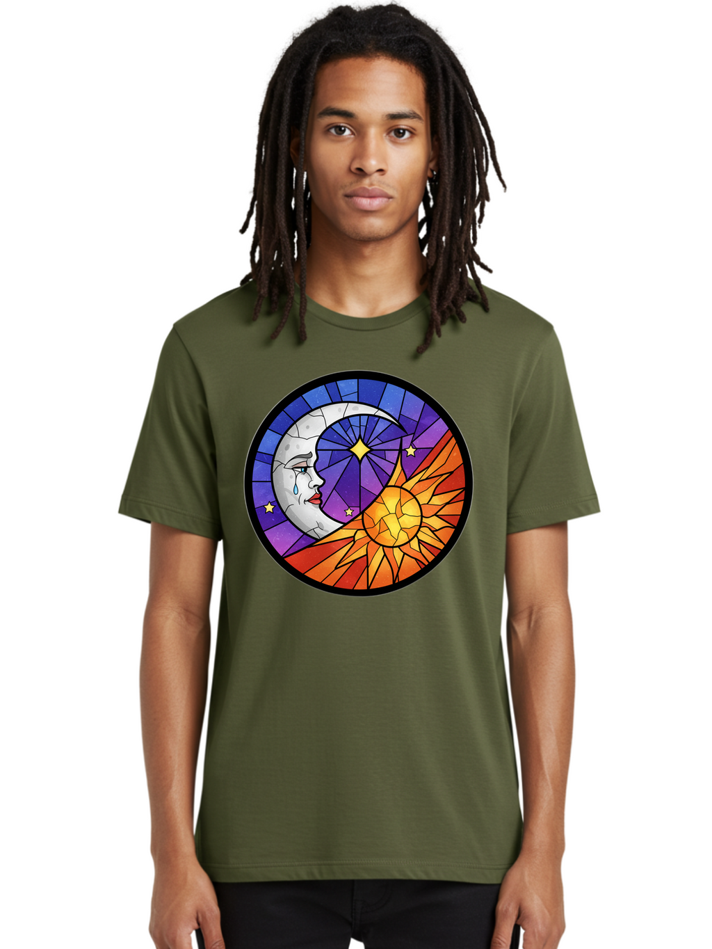 Crying-Moon-Stained-Glass Men'S Graphic Tee, 100% Cotton, Comfortable Casual Summer Wear, Machine Washable, Vintage Camera, Old Camera, Antique Camera, Black Camera, Classic Photography, Photography Equipment, Nostalgic Device, Film Camera, Bak361