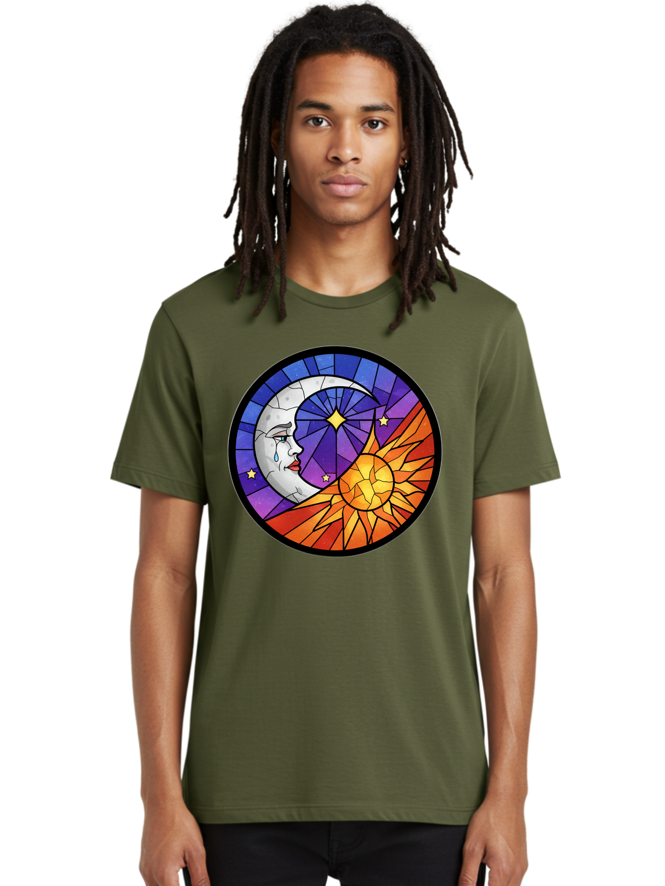 Crying-Moon-Stained-Glass Men'S Graphic Tee, 100% Cotton, Comfortable Casual Summer Wear, Machine Washable, Vintage Camera, Old Camera, Antique Camera, Black Camera, Classic Photography, Photography Equipment, Nostalgic Device, Film Camera, Bak361
