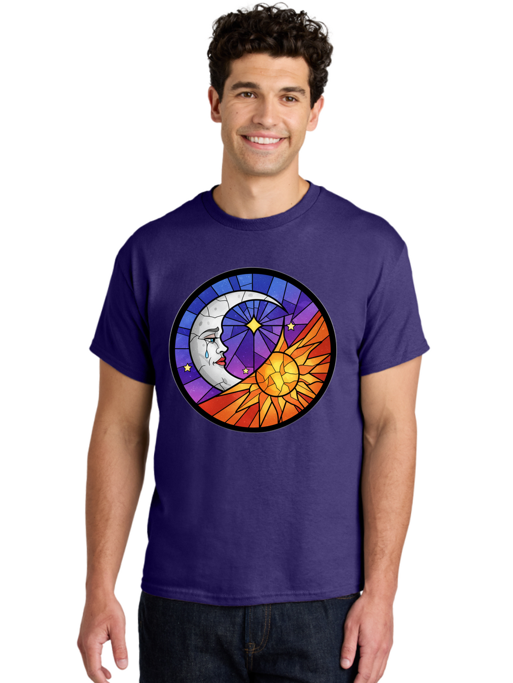 Crying-Moon-Stained-Glass Men'S Graphic Tee, 100% Cotton, Comfortable Casual Summer Wear, Machine Washable, Vintage Camera, Old Camera, Antique Camera, Black Camera, Classic Photography, Photography Equipment, Nostalgic Device, Film Camera, Bak361