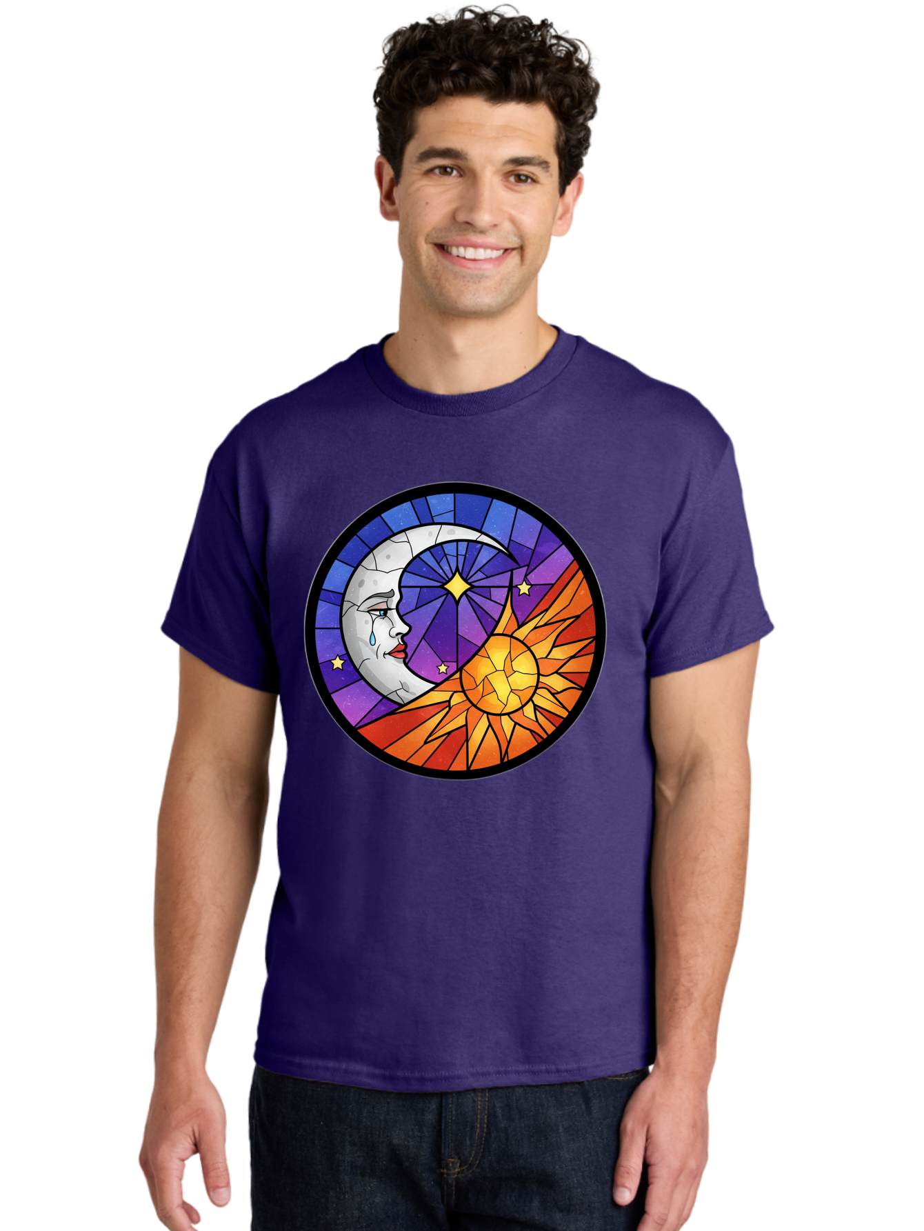 Crying-Moon-Stained-Glass Men'S Graphic Tee, 100% Cotton, Comfortable Casual Summer Wear, Machine Washable, Vintage Camera, Old Camera, Antique Camera, Black Camera, Classic Photography, Photography Equipment, Nostalgic Device, Film Camera, Bak361