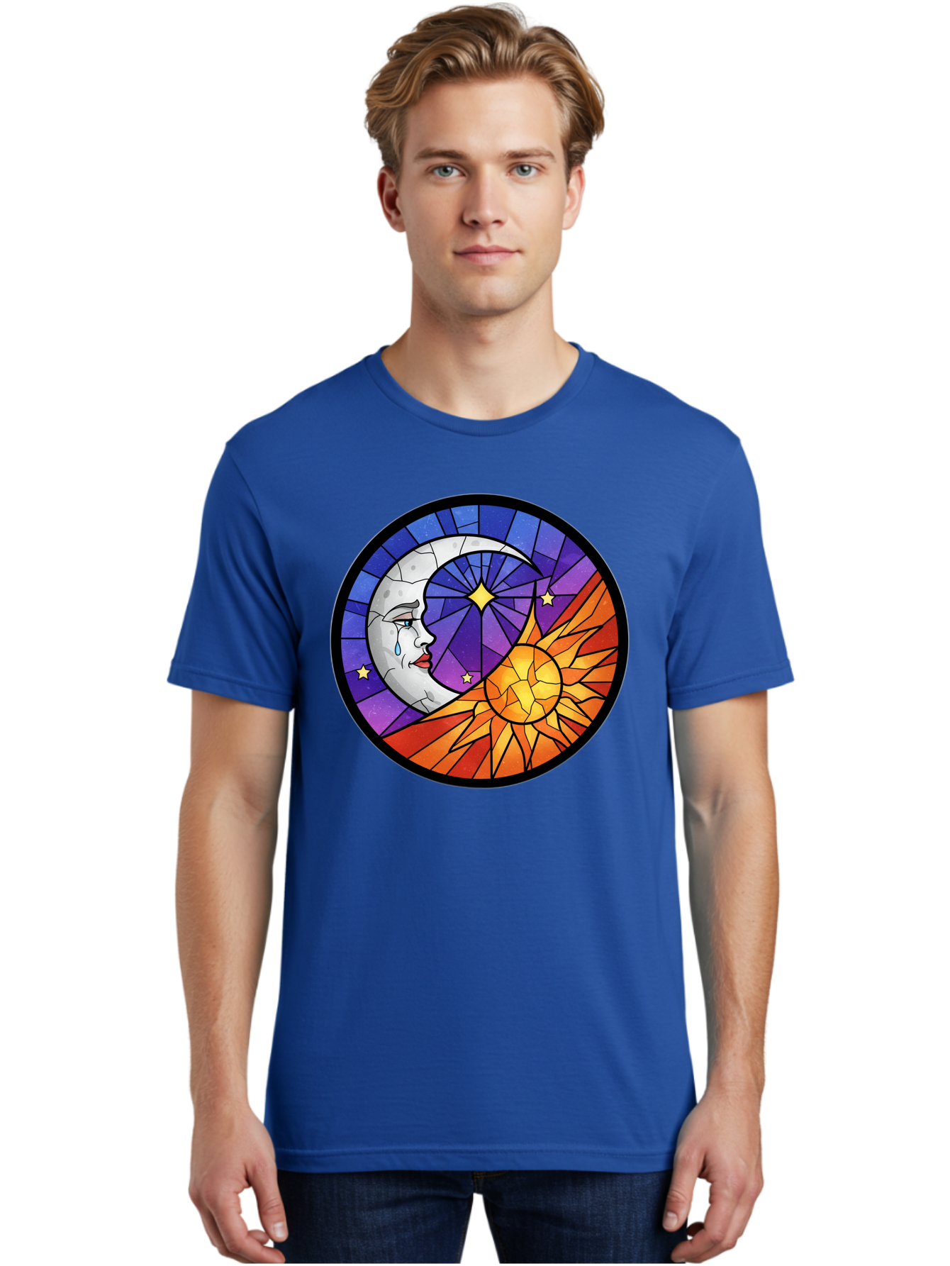 Crying-Moon-Stained-Glass Men'S Graphic Tee, 100% Cotton, Comfortable Casual Summer Wear, Machine Washable, Vintage Camera, Old Camera, Antique Camera, Black Camera, Classic Photography, Photography Equipment, Nostalgic Device, Film Camera, Bak361