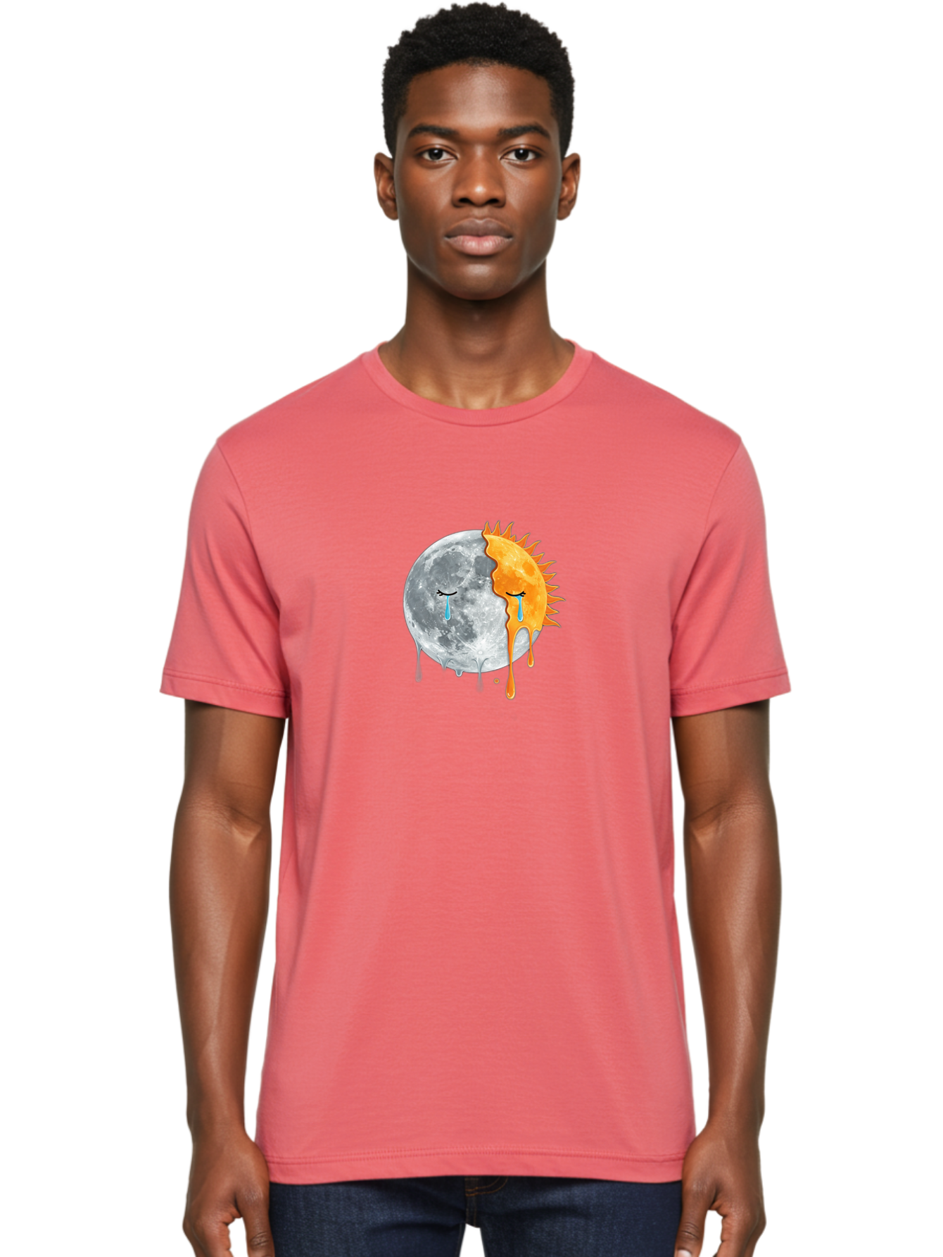 Crying-Sun-And-Moon-1 Men'S Graphic Tee, 100% Cotton, Comfortable Casual Summer Wear, Machine Washable, Vintage Camera, Old Camera, Antique Camera, Black Camera, Classic Photography, Photography Equipment, Nostalgic Device, Film Camera, Bak363