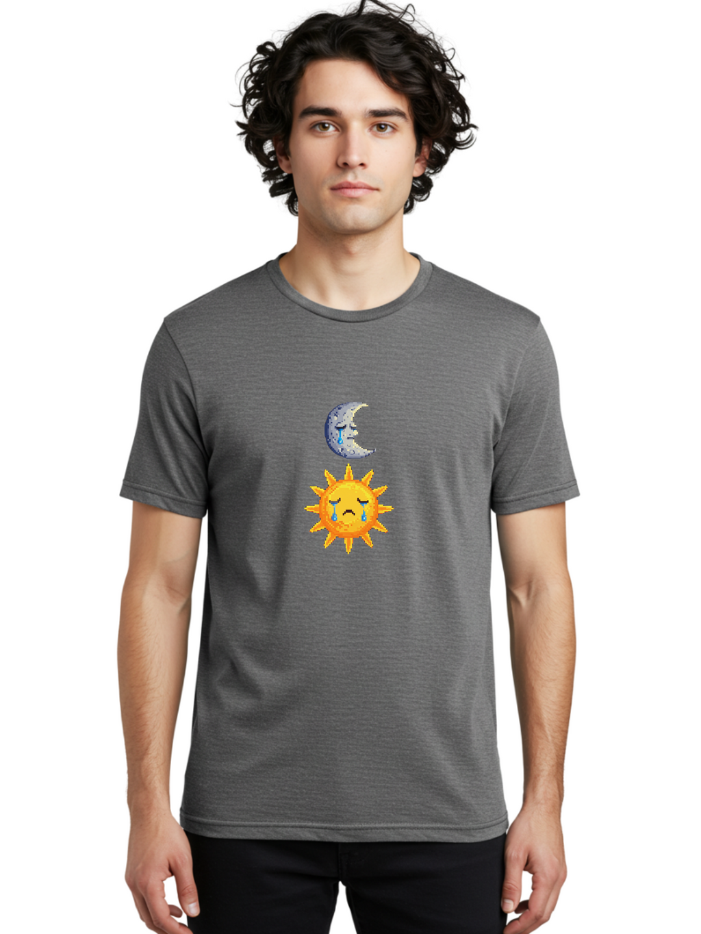 Crying-Sun-And-Moon Men'S Graphic Tee, 100% Cotton, Comfortable Casual Summer Wear, Machine Washable, Vintage Camera, Old Camera, Antique Camera, Black Camera, Classic Photography, Photography Equipment, Nostalgic Device, Film Camera, Bak364