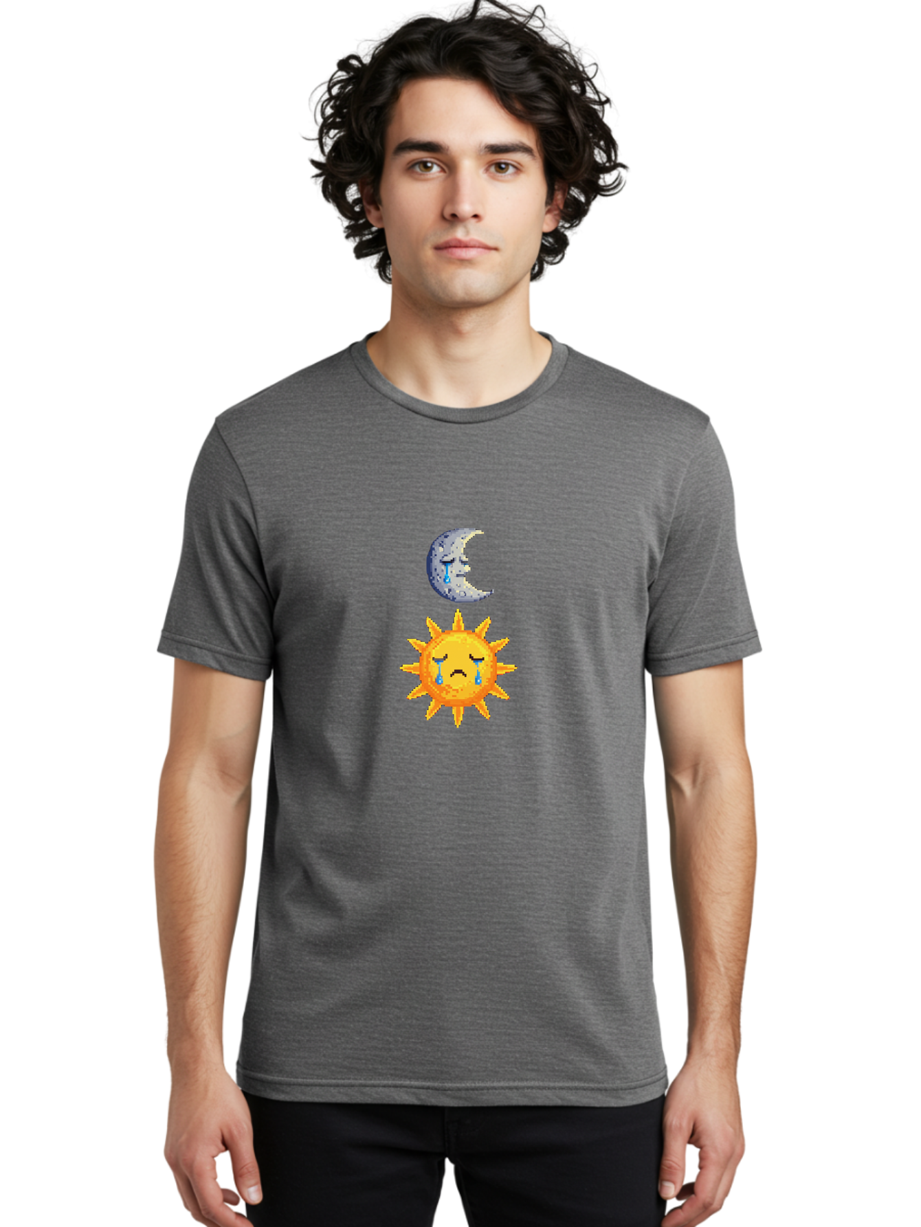 Crying-Sun-And-Moon Men'S Graphic Tee, 100% Cotton, Comfortable Casual Summer Wear, Machine Washable, Vintage Camera, Old Camera, Antique Camera, Black Camera, Classic Photography, Photography Equipment, Nostalgic Device, Film Camera, Bak364