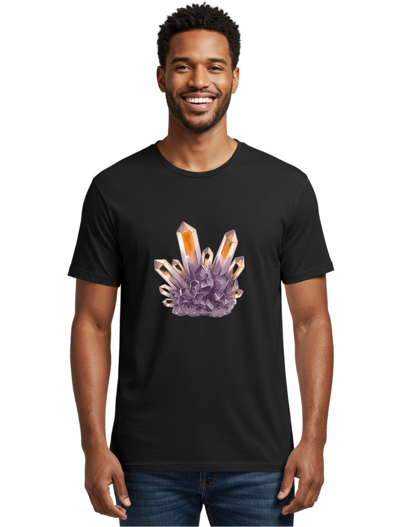 Crystal-Cluster-1 Men'S Graphic Tee, 100% Cotton, Comfortable Casual Summer Wear, Machine Washable, Vintage Camera, Old Camera, Antique Camera, Black Camera, Classic Photography, Photography Equipment, Nostalgic Device, Film Camera, Camera Art Bak365
