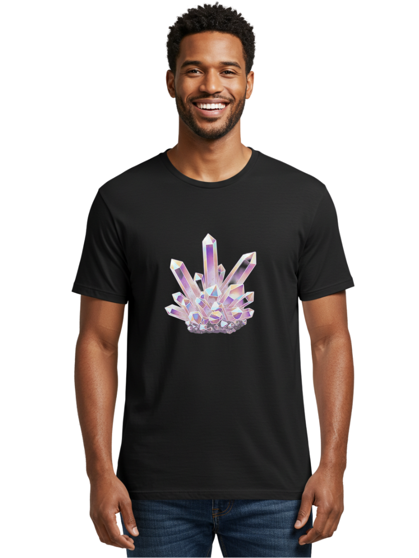 Crystal-Cluster-2 Men'S Graphic Tee, 100% Cotton, Comfortable Casual Summer Wear, Machine Washable, Vintage Camera, Old Camera, Antique Camera, Black Camera, Classic Photography, Photography Equipment, Nostalgic Device, Film Camera, Camera Art Bak366