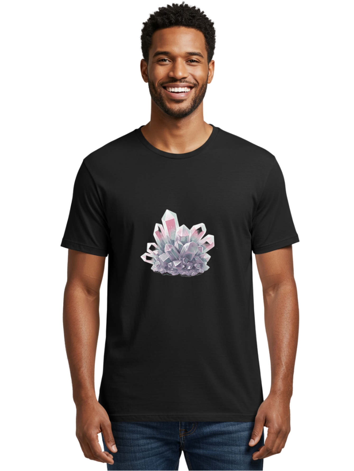Crystal-Cluster-3 Men'S Graphic Tee, 100% Cotton, Comfortable Casual Summer Wear, Machine Washable, Vintage Camera, Old Camera, Antique Camera, Black Camera, Classic Photography, Photography Equipment, Nostalgic Device, Film Camera, Camera Art Bak367