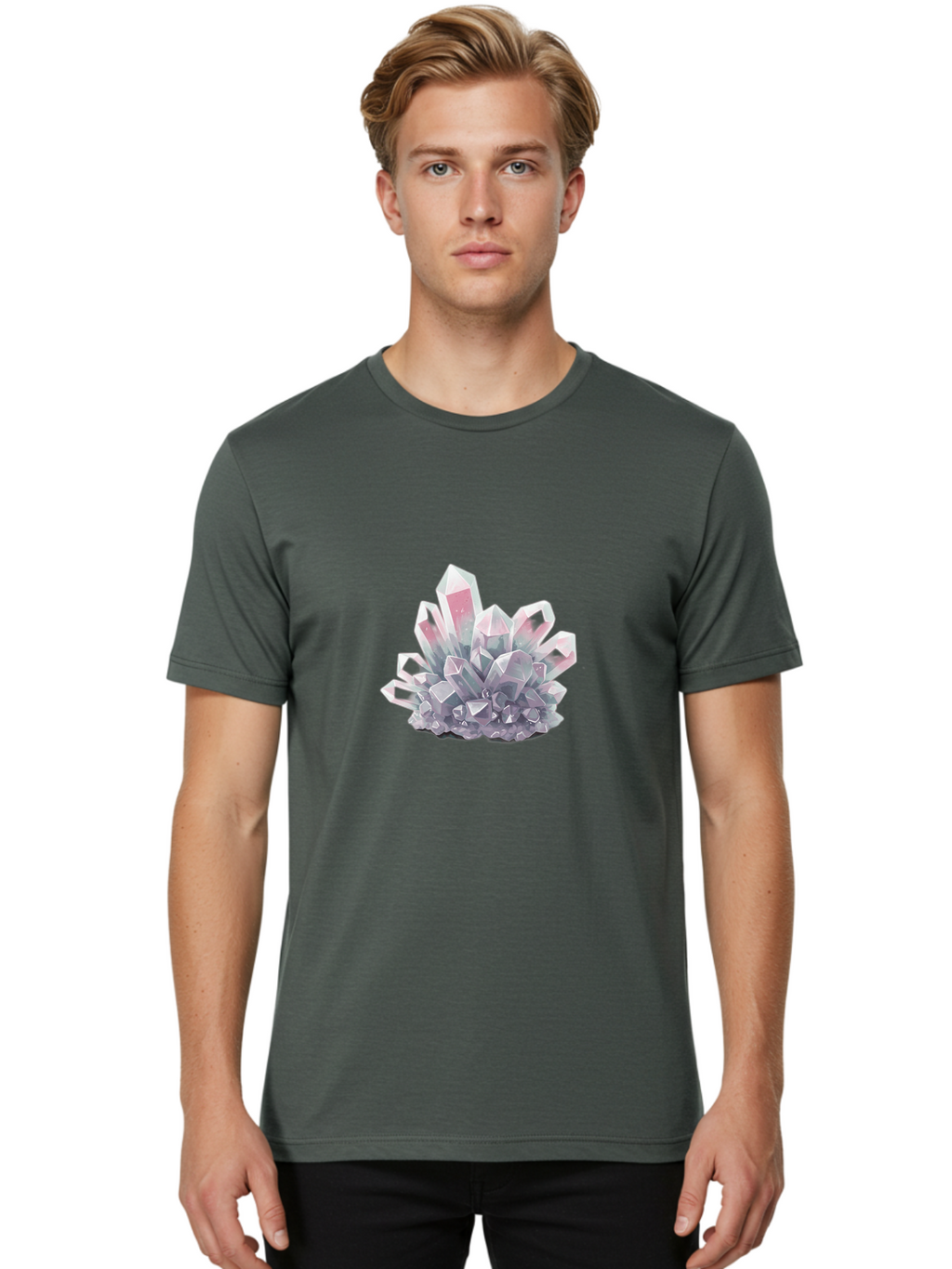 Crystal-Cluster-3 Men'S Graphic Tee, 100% Cotton, Comfortable Casual Summer Wear, Machine Washable, Vintage Camera, Old Camera, Antique Camera, Black Camera, Classic Photography, Photography Equipment, Nostalgic Device, Film Camera, Camera Art Bak367