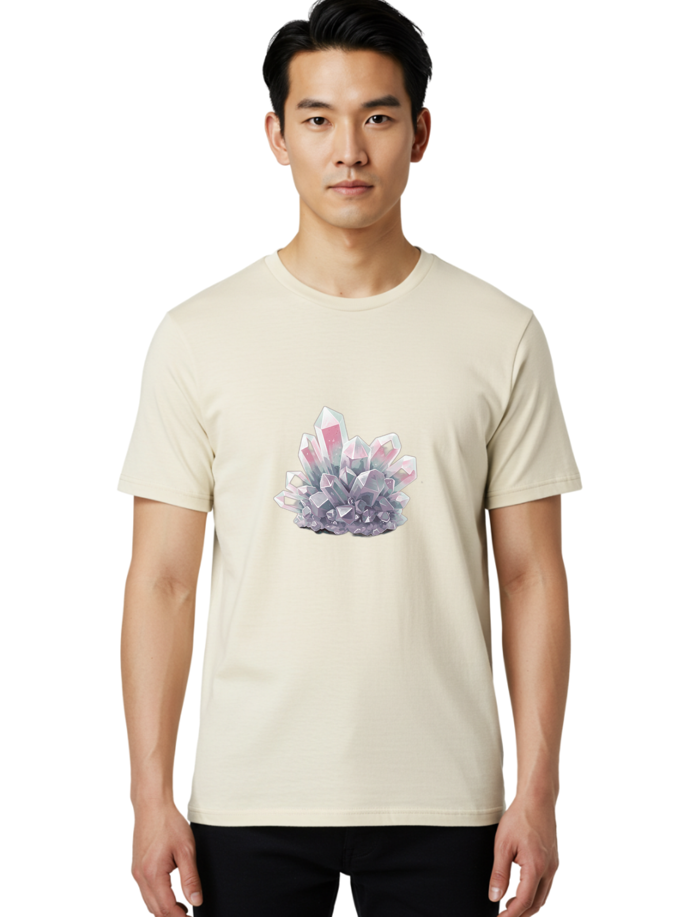 Crystal-Cluster-3 Men'S Graphic Tee, 100% Cotton, Comfortable Casual Summer Wear, Machine Washable, Vintage Camera, Old Camera, Antique Camera, Black Camera, Classic Photography, Photography Equipment, Nostalgic Device, Film Camera, Camera Art Bak367