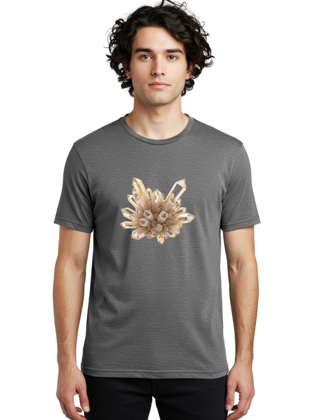 Crystal-Cluster-4 Men'S Graphic Tee, 100% Cotton, Comfortable Casual Summer Wear, Machine Washable, Vintage Camera, Old Camera, Antique Camera, Black Camera, Classic Photography, Photography Equipment, Nostalgic Device, Film Camera, Camera Art Bak368