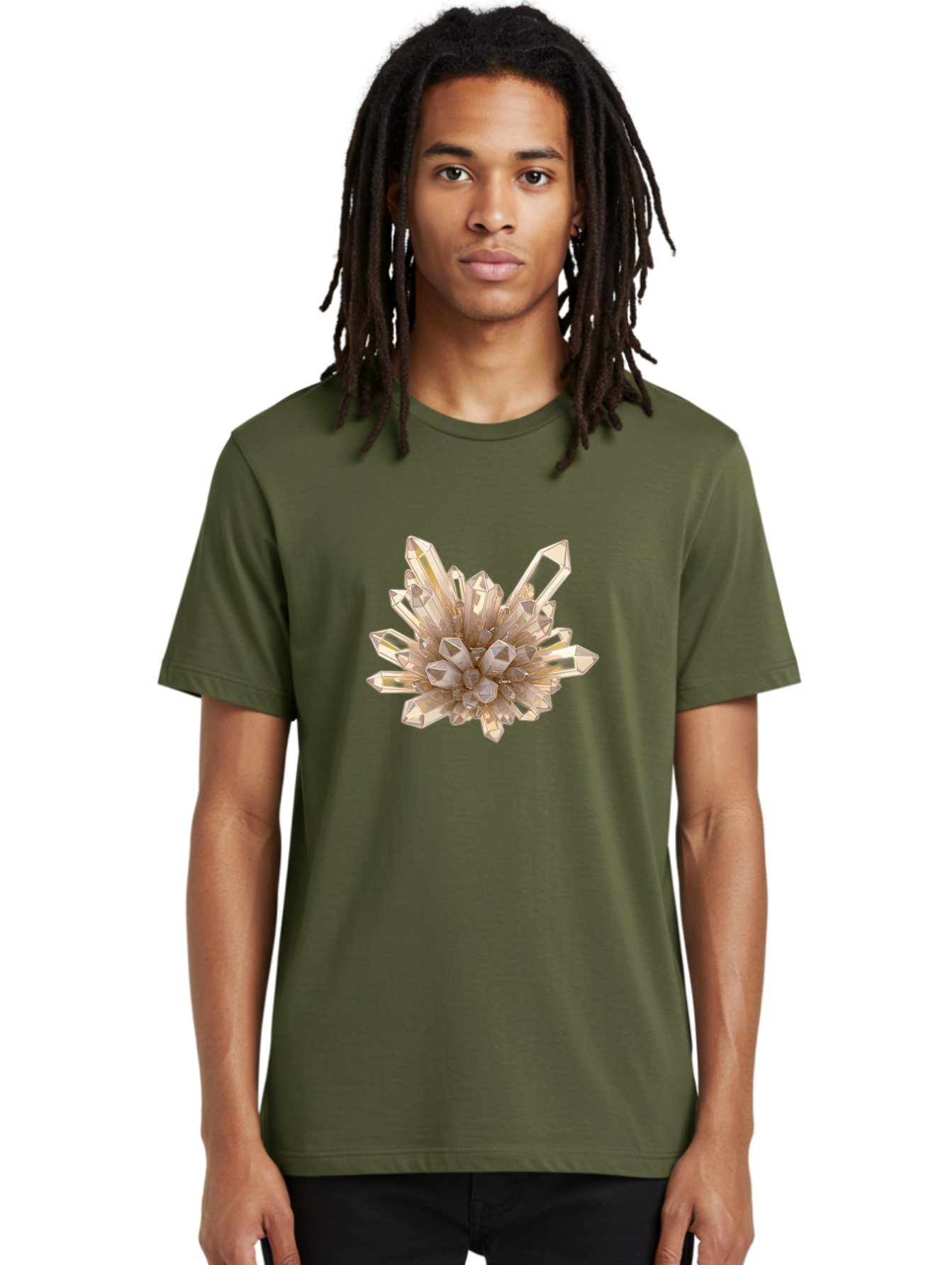 Crystal-Cluster-4 Men'S Graphic Tee, 100% Cotton, Comfortable Casual Summer Wear, Machine Washable, Vintage Camera, Old Camera, Antique Camera, Black Camera, Classic Photography, Photography Equipment, Nostalgic Device, Film Camera, Camera Art Bak368