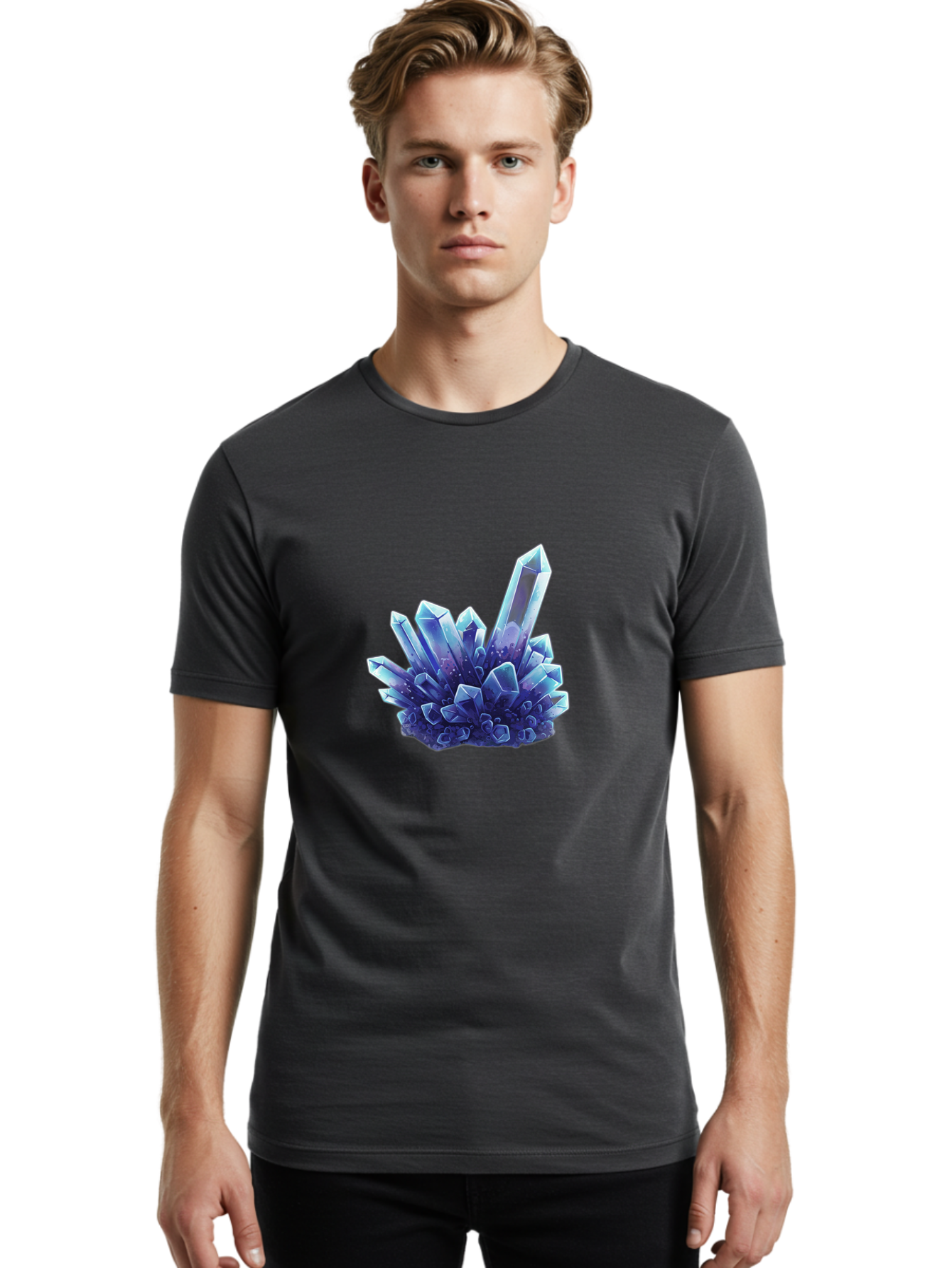 Crystal-Cluster-7 Men'S Graphic Tee, 100% Cotton, Comfortable Casual Summer Wear, Machine Washable, Vintage Camera, Old Camera, Antique Camera, Black Camera, Classic Photography, Photography Equipment, Nostalgic Device, Film Camera, Camera Art Bak371