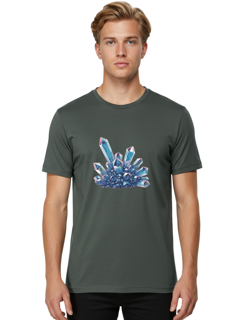 Crystal-Cluster-8 Men'S Graphic Tee, 100% Cotton, Comfortable Casual Summer Wear, Machine Washable, Vintage Camera, Old Camera, Antique Camera, Black Camera, Classic Photography, Photography Equipment, Nostalgic Device, Film Camera, Camera Art Bak372