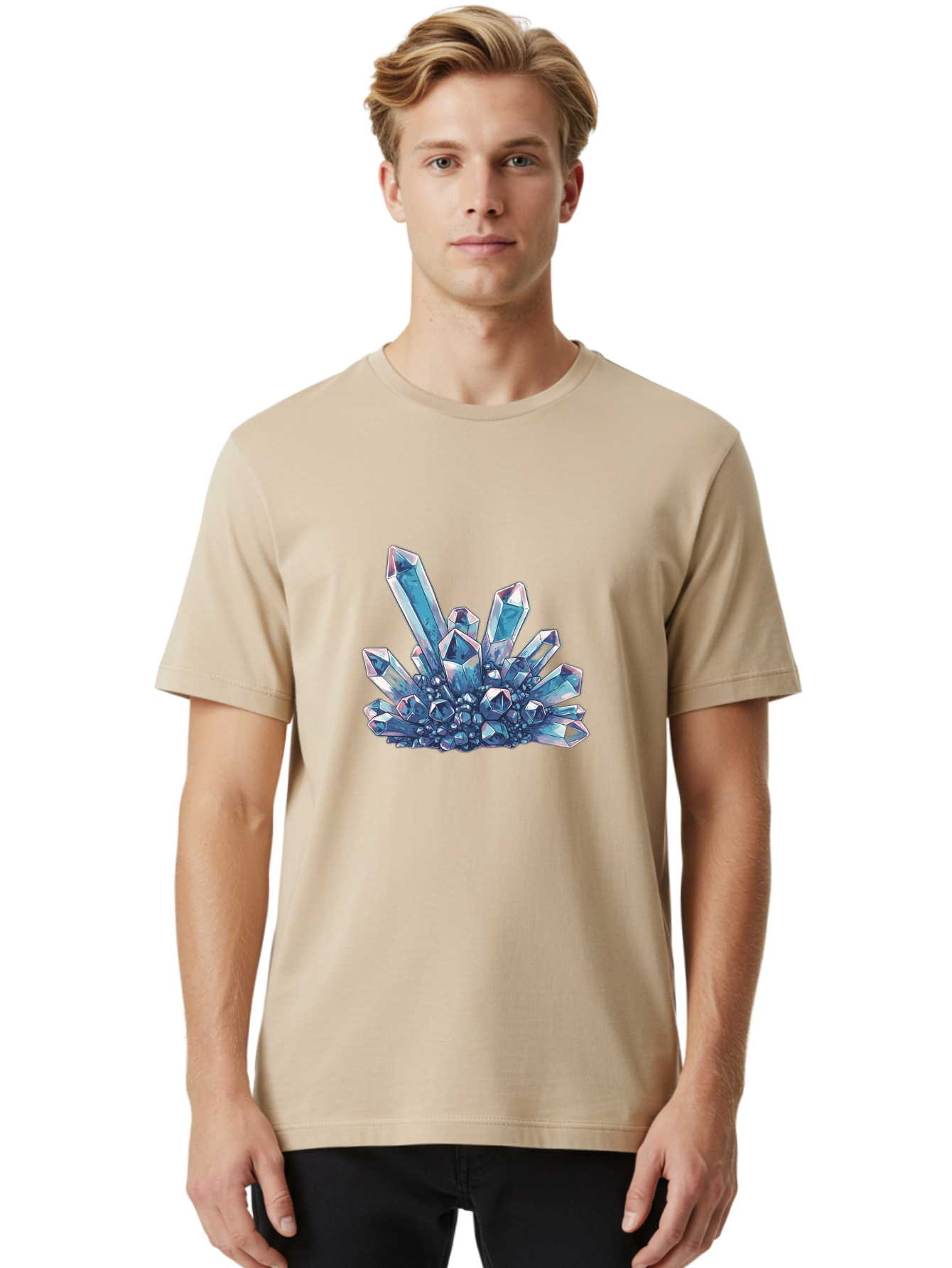 Crystal-Cluster-8 Men'S Graphic Tee, 100% Cotton, Comfortable Casual Summer Wear, Machine Washable, Vintage Camera, Old Camera, Antique Camera, Black Camera, Classic Photography, Photography Equipment, Nostalgic Device, Film Camera, Camera Art Bak372