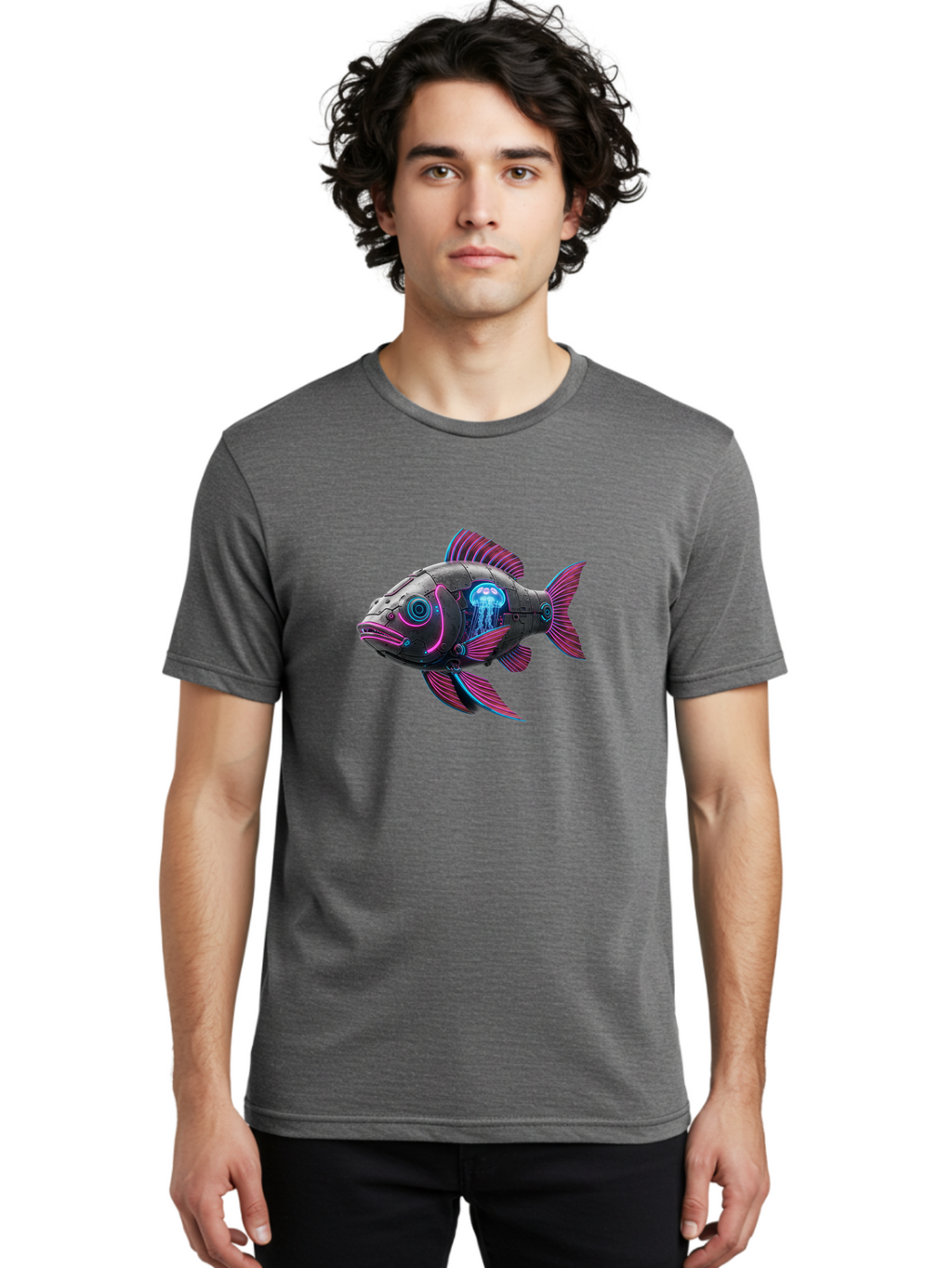 Cybernetic-Fish Men'S Graphic Tee, 100% Cotton, Comfortable Casual Summer Wear, Machine Washable, Vintage Camera, Old Camera, Antique Camera, Black Camera, Classic Photography, Photography Equipment, Nostalgic Device, Film Camera, Camera Art Bak389