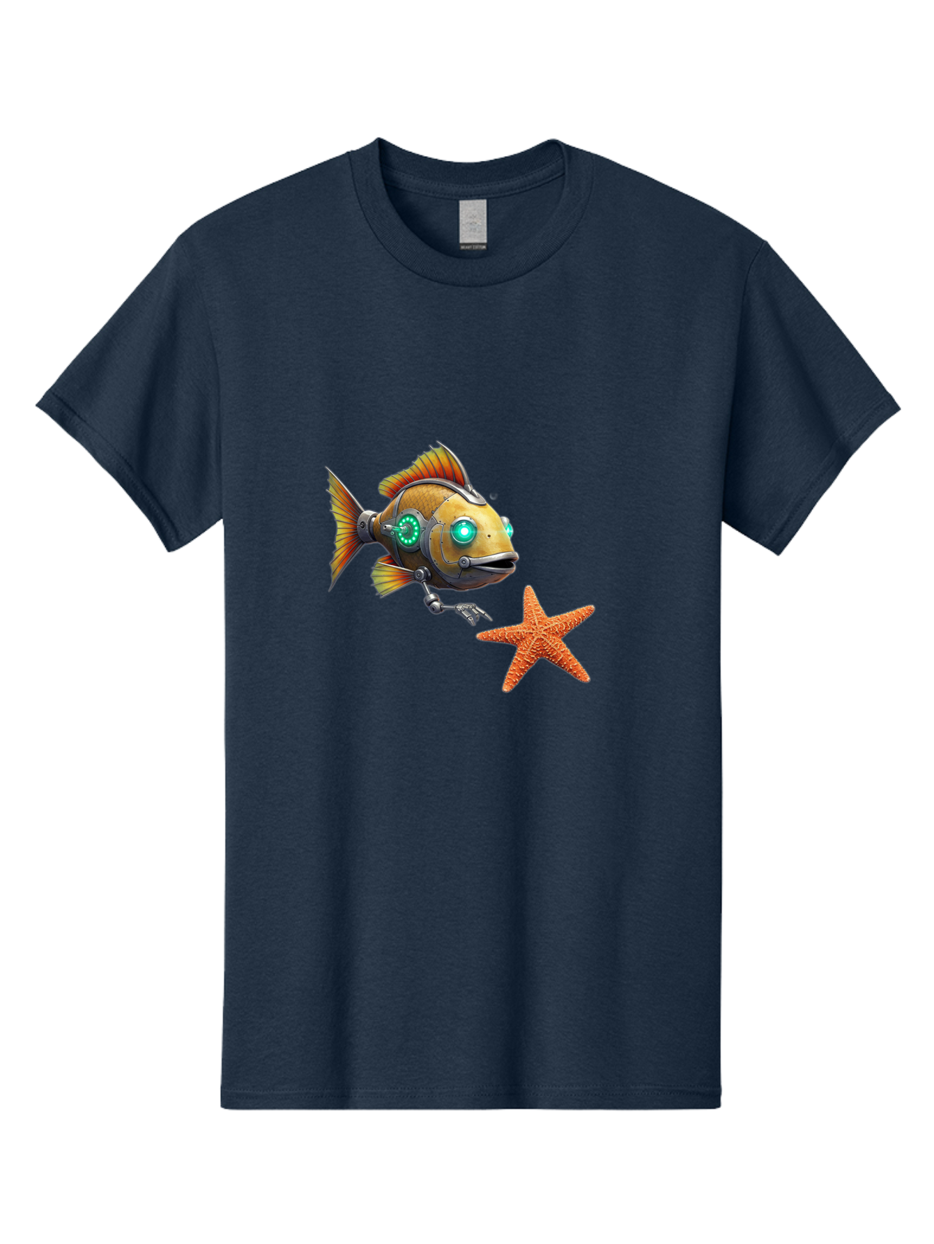 Cyborg-Fish-2 Men'S Graphic Tee, 100% Cotton, Comfortable Casual Summer Wear, Machine Washable, Vintage Camera, Old Camera, Antique Camera, Black Camera, Classic Photography, Photography Equipment, Nostalgic Device, Film Camera, Camera Art Bak391