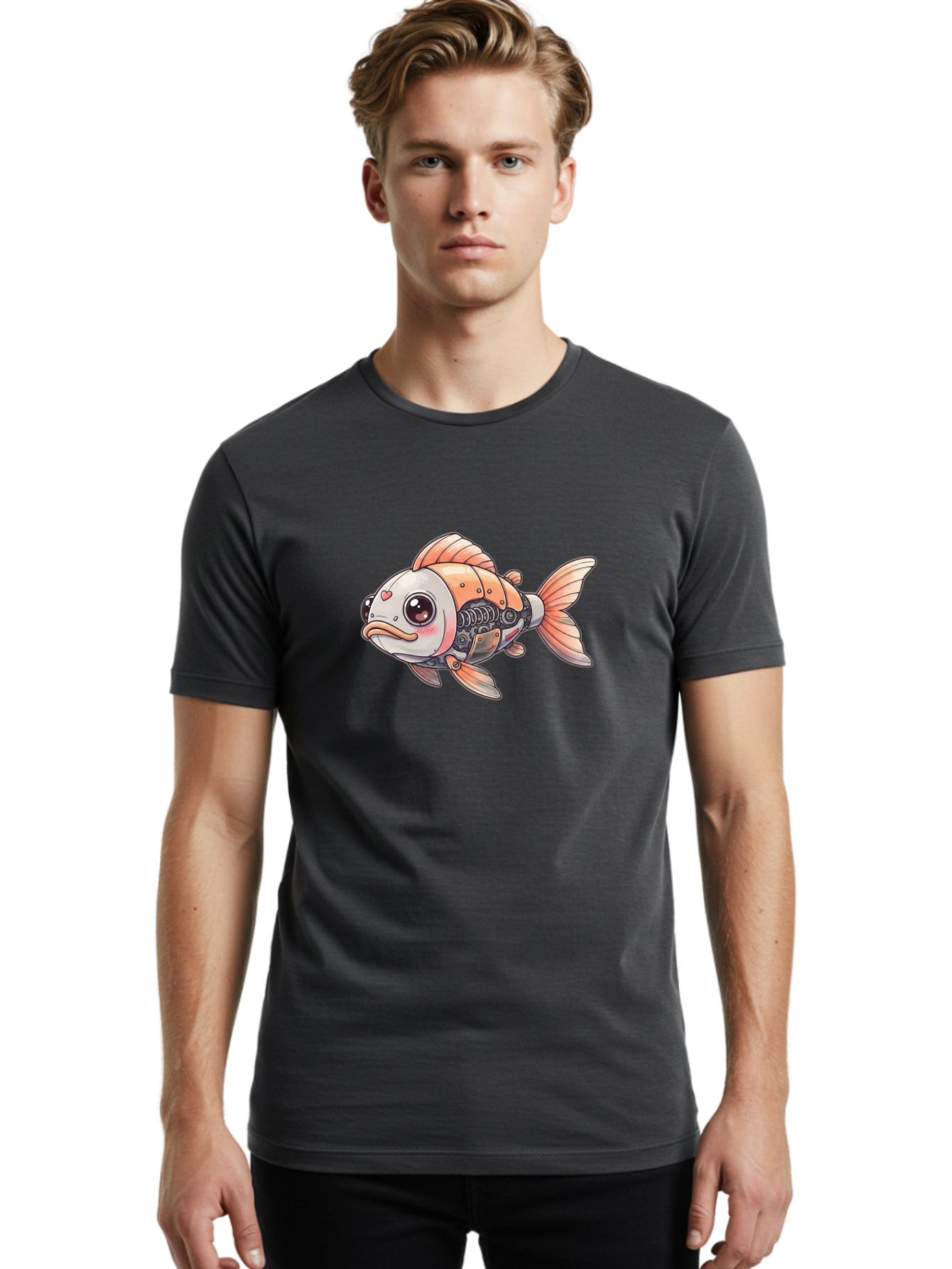 Cyborg-Fish Men'S Graphic Tee, 100% Cotton, Comfortable Casual Summer Wear, Machine Washable, Vintage Camera, Old Camera, Antique Camera, Black Camera, Classic Photography, Photography Equipment, Nostalgic Device, Film Camera, Camera Art Bak392