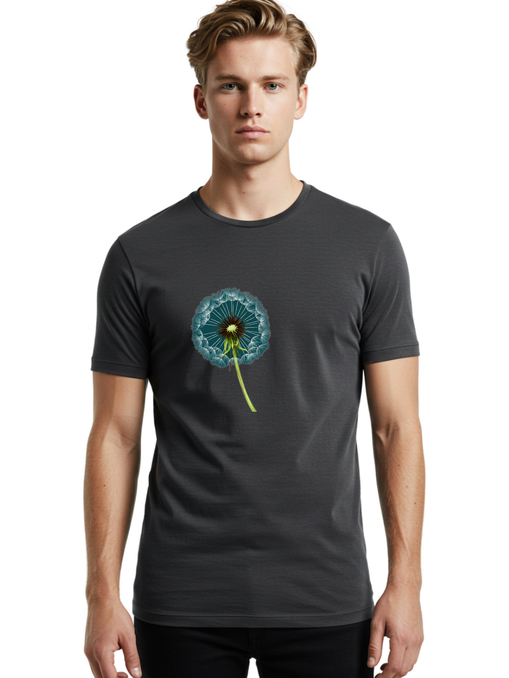 Dandelion-Seedhead-1 Men'S Graphic Tee, 100% Cotton, Comfortable Casual Summer Wear, Machine Washable, Vintage Camera, Old Camera, Antique Camera, Black Camera, Classic Photography, Photography Equipment, Nostalgic Device, Film Camera, Bak398
