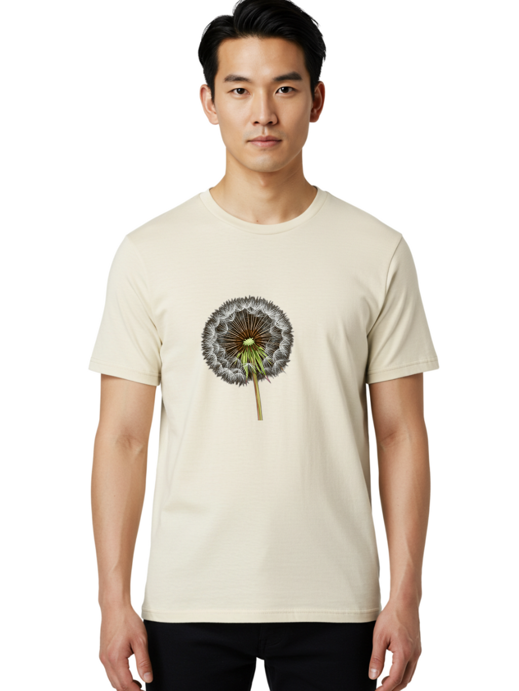 Dandelion-Seedhead Men'S Graphic Tee, 100% Cotton, Comfortable Casual Summer Wear, Machine Washable, Vintage Camera, Old Camera, Antique Camera, Black Camera, Classic Photography, Photography Equipment, Nostalgic Device, Film Camera, Bak399