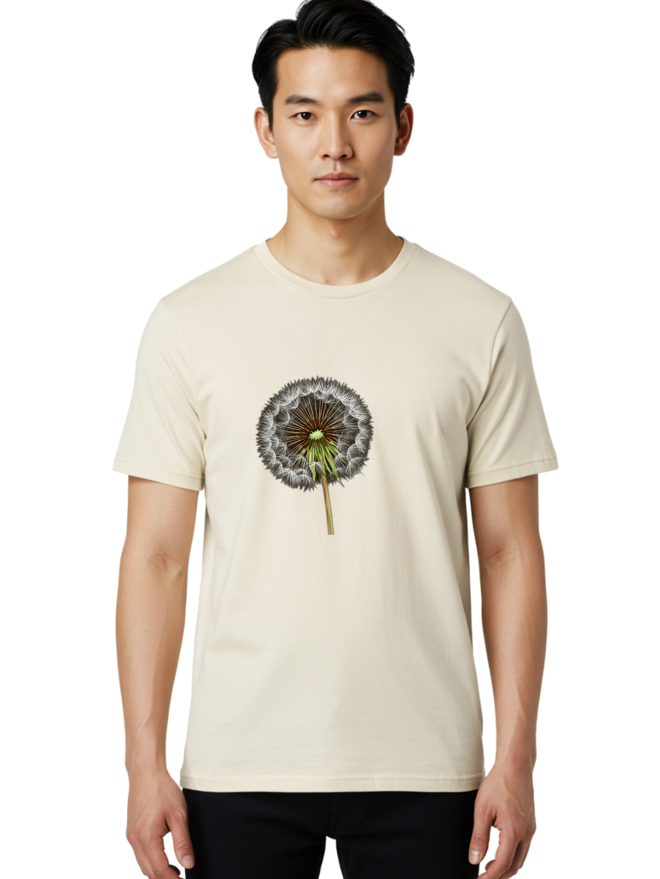 Dandelion-Seedhead Men'S Graphic Tee, 100% Cotton, Comfortable Casual Summer Wear, Machine Washable, Vintage Camera, Old Camera, Antique Camera, Black Camera, Classic Photography, Photography Equipment, Nostalgic Device, Film Camera, Bak399
