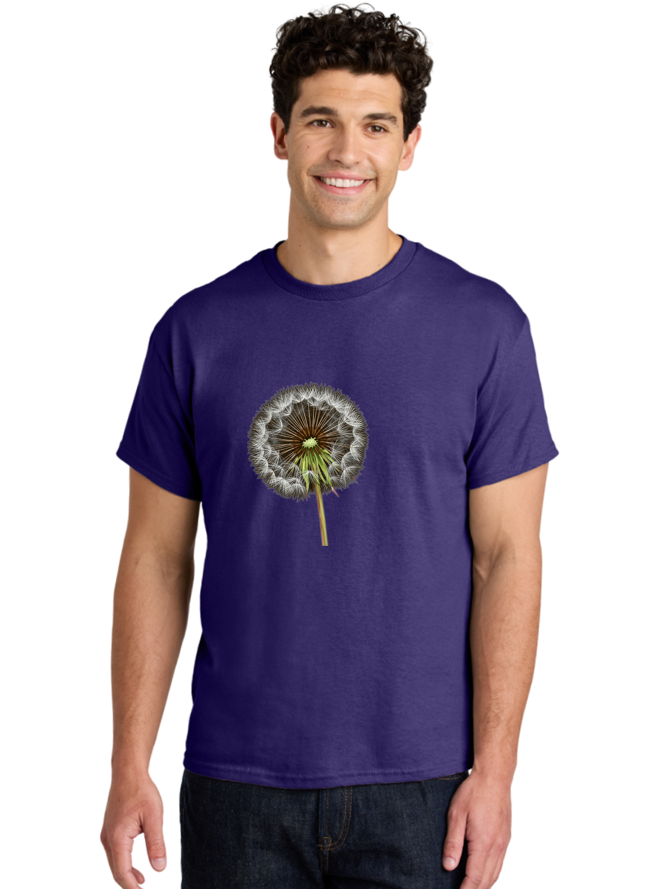 Dandelion-Seedhead Men'S Graphic Tee, 100% Cotton, Comfortable Casual Summer Wear, Machine Washable, Vintage Camera, Old Camera, Antique Camera, Black Camera, Classic Photography, Photography Equipment, Nostalgic Device, Film Camera, Bak399