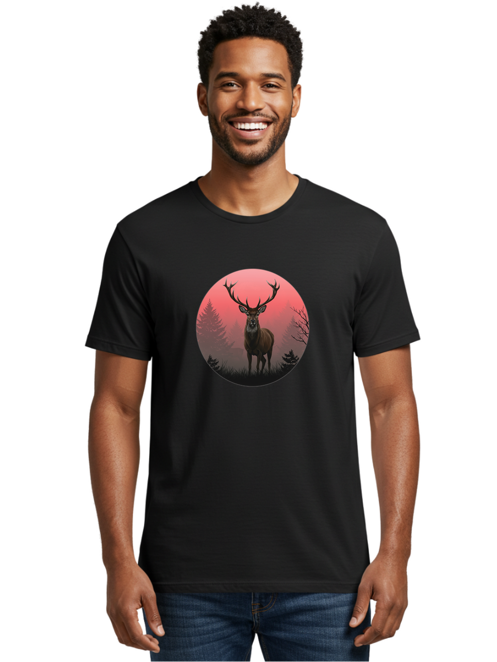 Deer-In-Forest Men'S Graphic Tee, 100% Cotton, Comfortable Casual Summer Wear, Machine Washable, Vintage Camera, Old Camera, Antique Camera, Black Camera, Classic Photography, Photography Equipment, Nostalgic Device, Film Camera, Camera Art Bak402
