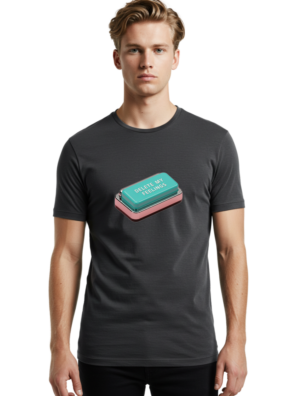 Delete-My-Feelings Men'S Graphic Tee, 100% Cotton, Comfortable Casual Summer Wear, Machine Washable, Vintage Camera, Old Camera, Antique Camera, Black Camera, Classic Photography, Photography Equipment, Nostalgic Device, Film Camera, Bak406