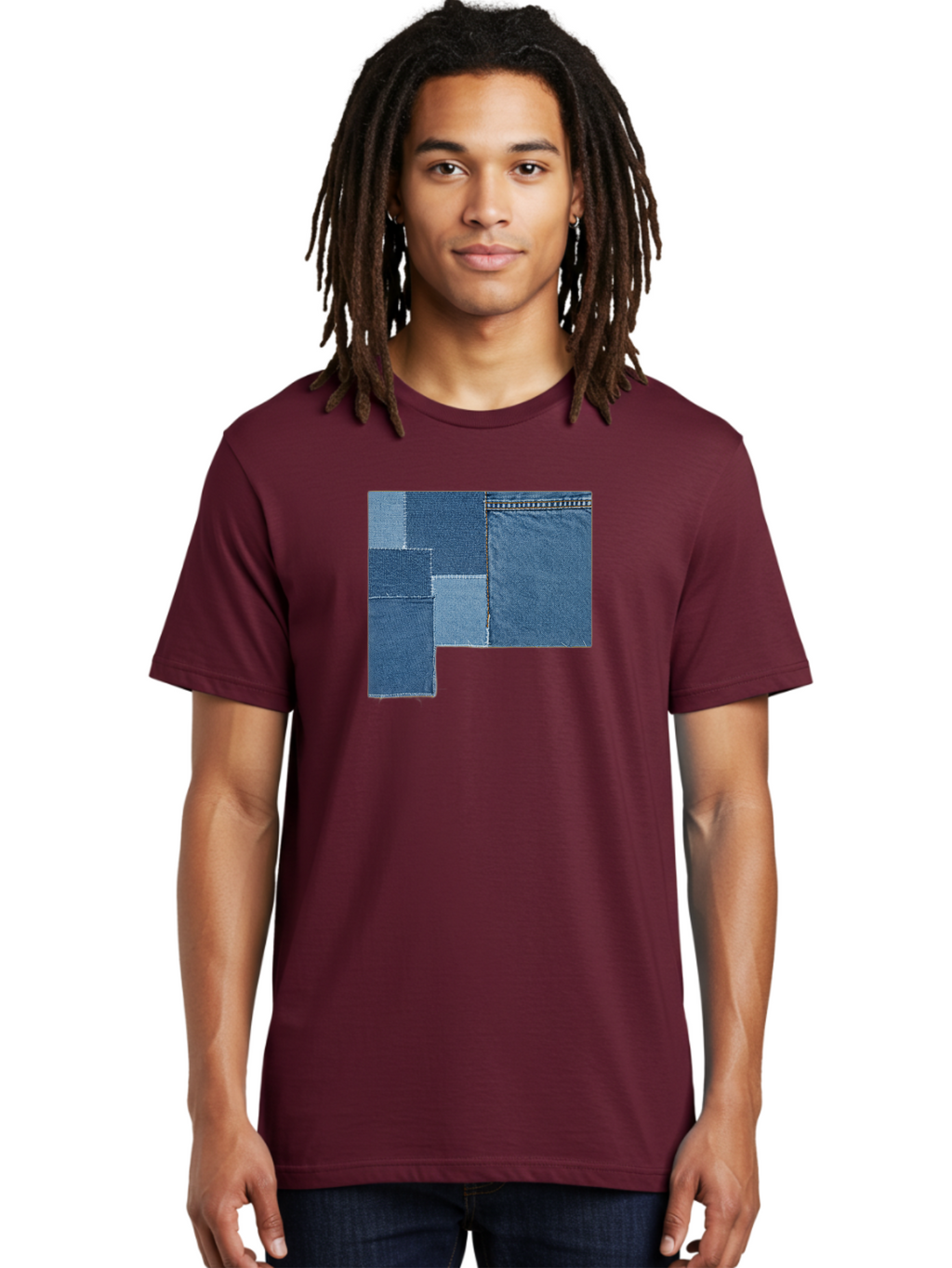 Denim-Patches Men'S Graphic Tee, 100% Cotton, Comfortable Casual Summer Wear, Machine Washable, Vintage Camera, Old Camera, Antique Camera, Black Camera, Classic Photography, Photography Equipment, Nostalgic Device, Film Camera, Camera Art Bak408