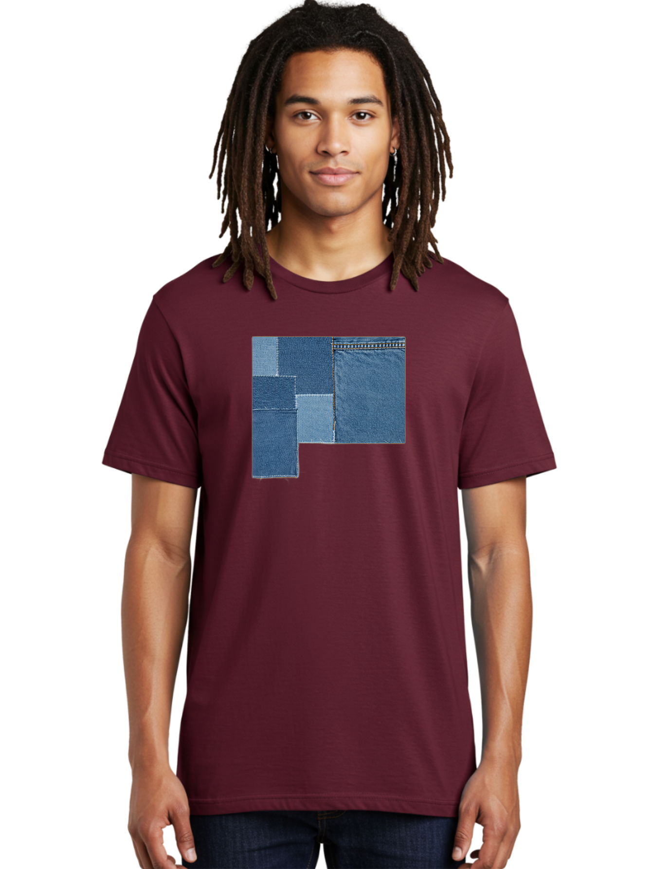 Denim-Patches Men'S Graphic Tee, 100% Cotton, Comfortable Casual Summer Wear, Machine Washable, Vintage Camera, Old Camera, Antique Camera, Black Camera, Classic Photography, Photography Equipment, Nostalgic Device, Film Camera, Camera Art Bak408