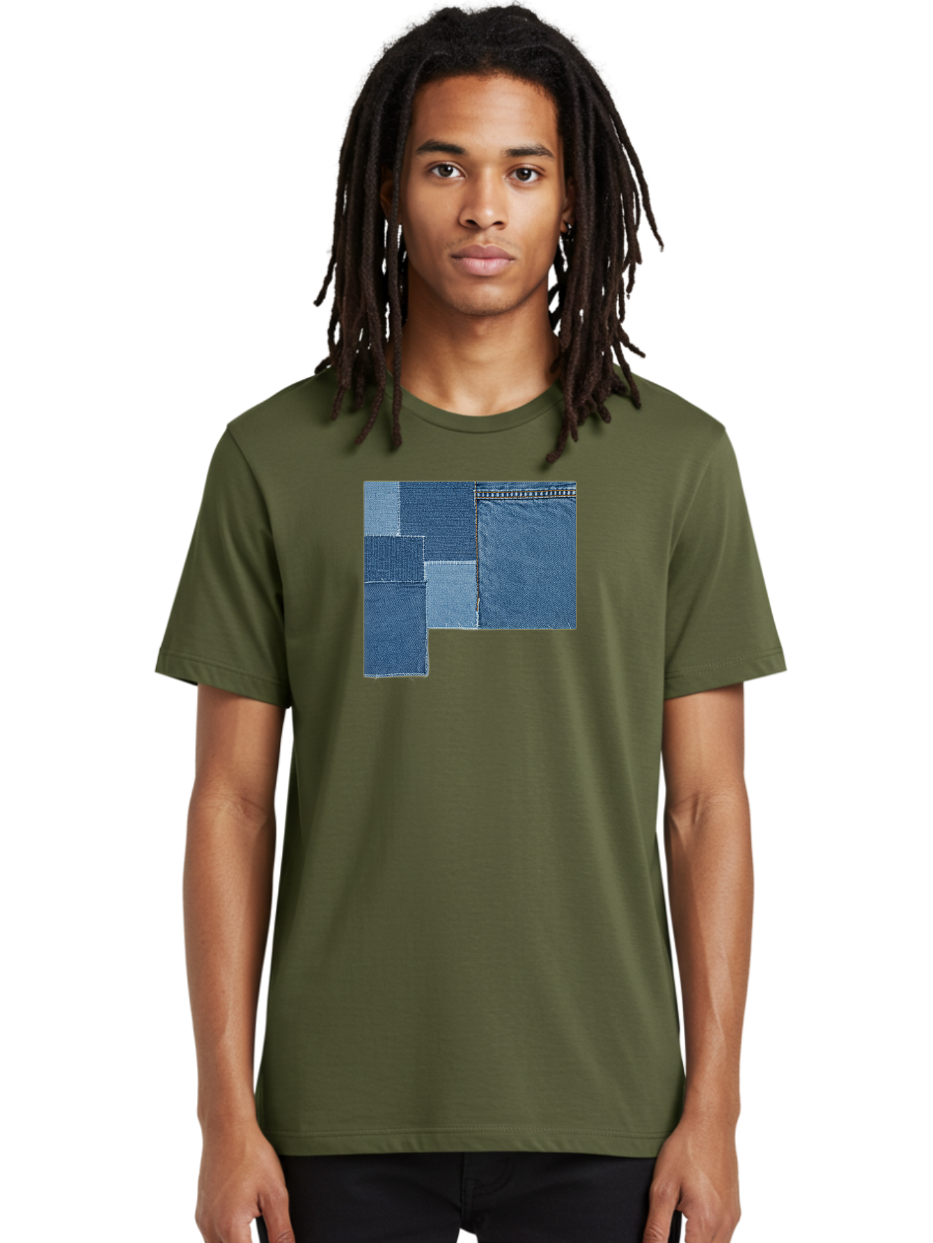 Denim-Patches Men'S Graphic Tee, 100% Cotton, Comfortable Casual Summer Wear, Machine Washable, Vintage Camera, Old Camera, Antique Camera, Black Camera, Classic Photography, Photography Equipment, Nostalgic Device, Film Camera, Camera Art Bak408